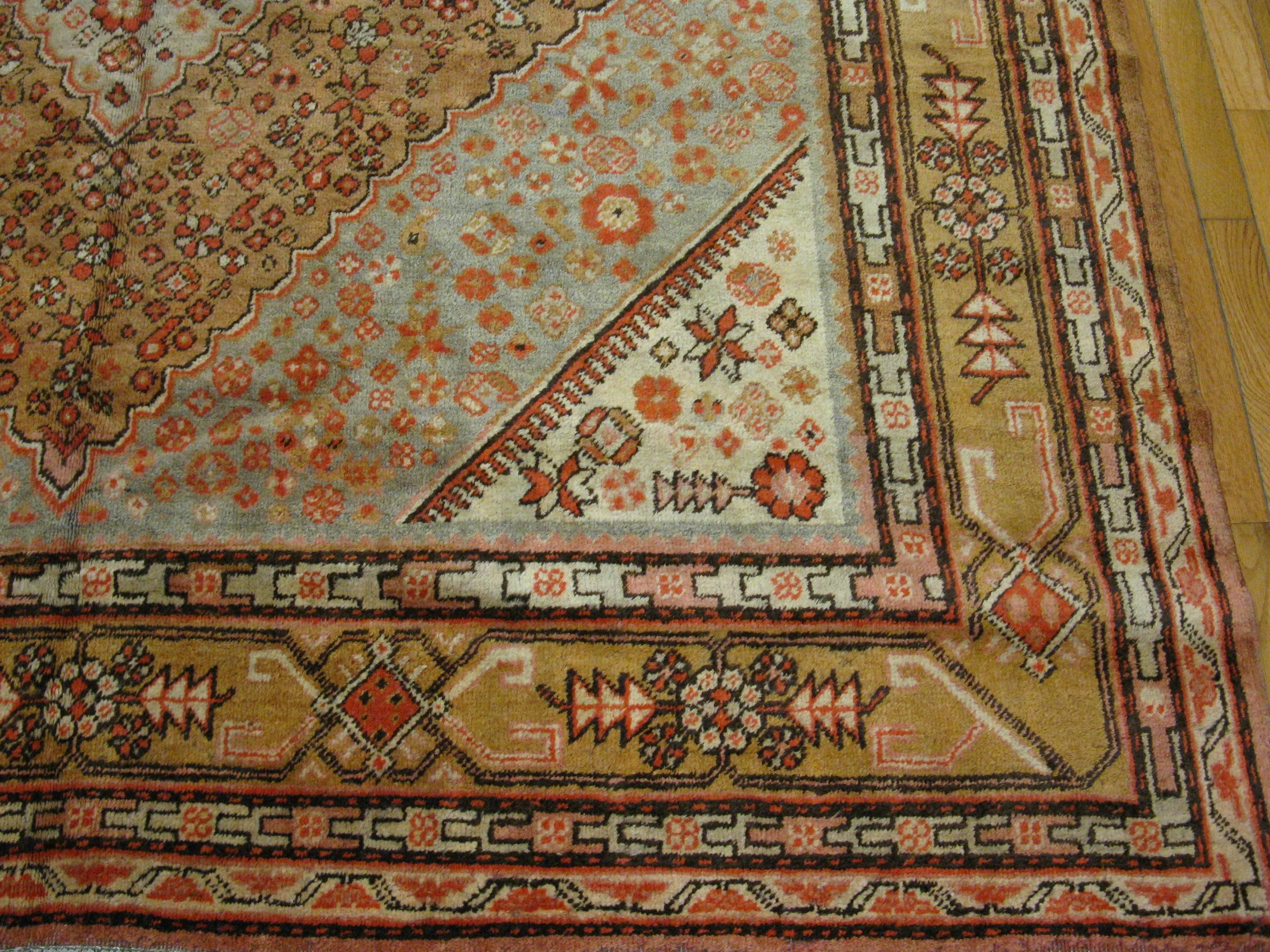 Hand-Knotted Antique Khotan Rug For Sale