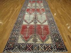 Vintage Wide Tribal Turkish Runner Rug