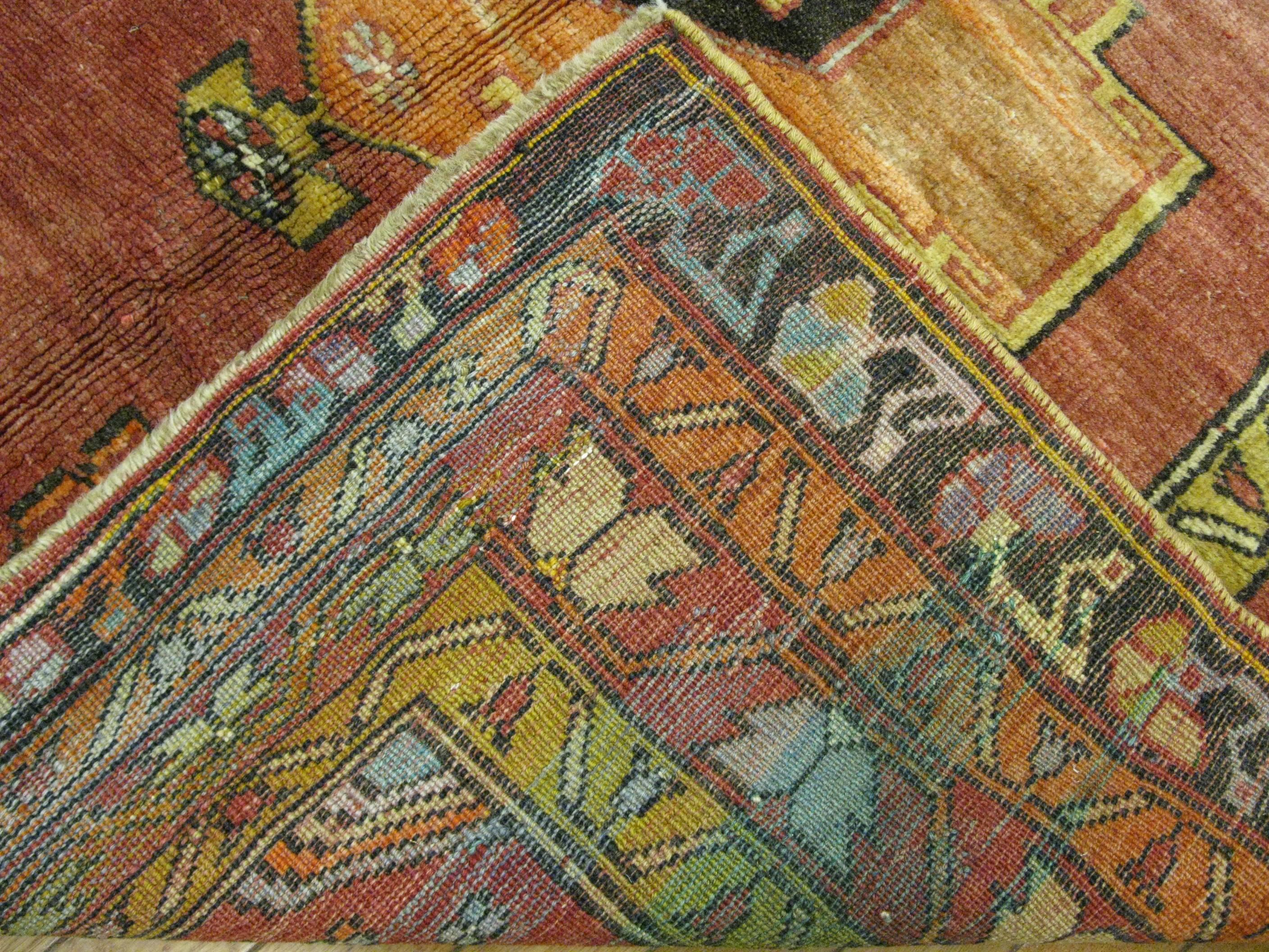 Turkish Vintage Wide Runner Rug For Sale