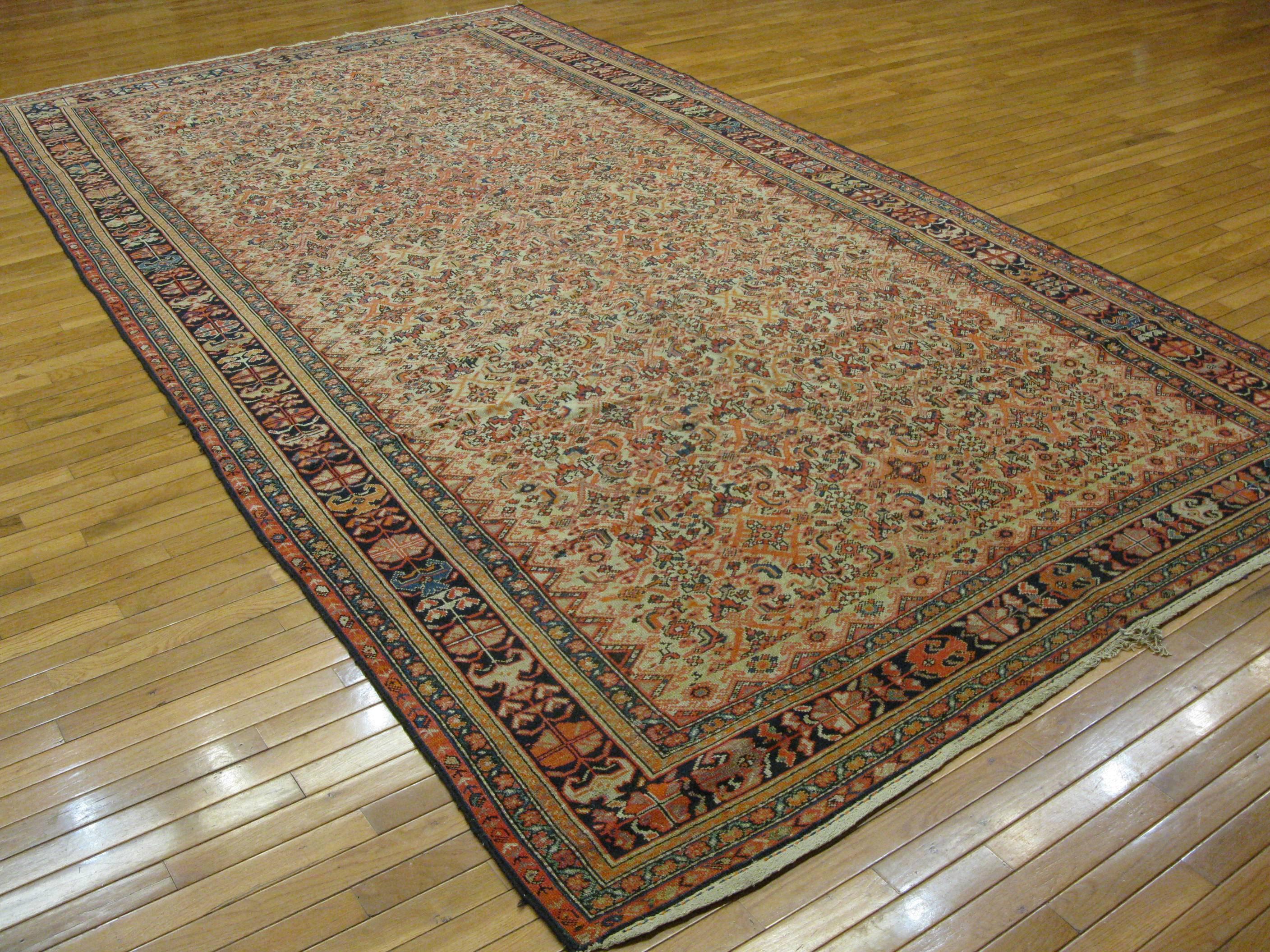 Wool Antique Persian Malayer Rug For Sale