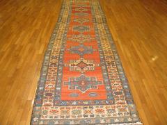 Antique Hand-Knotted Persian Bakshayesh Runner Rug
