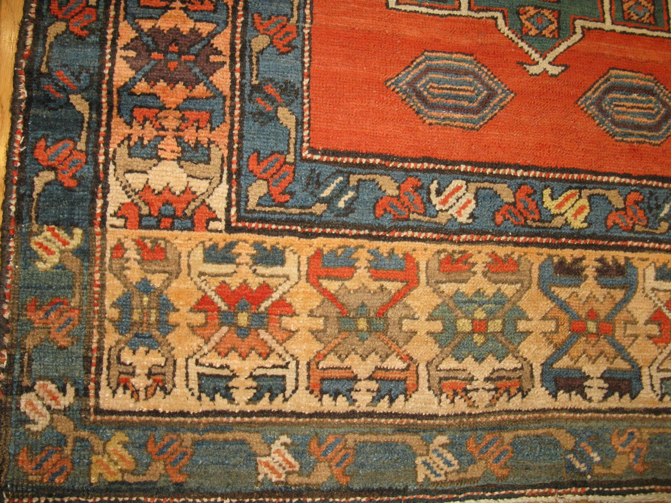 Antique Hand-Knotted Persian Bakshayesh Runner Rug In Excellent Condition For Sale In Atlanta, GA