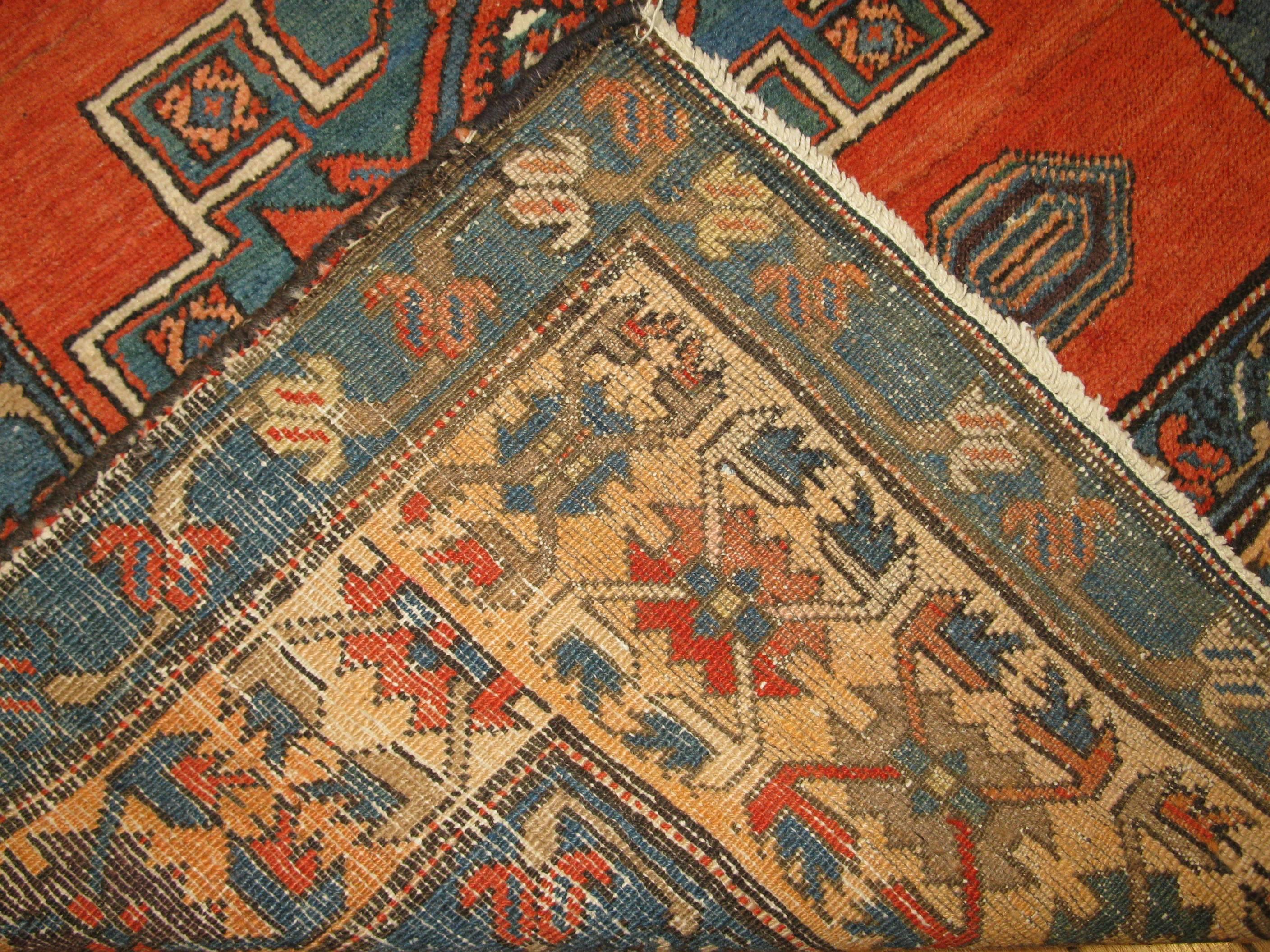 19th Century Antique Hand-Knotted Persian Bakshayesh Runner Rug For Sale