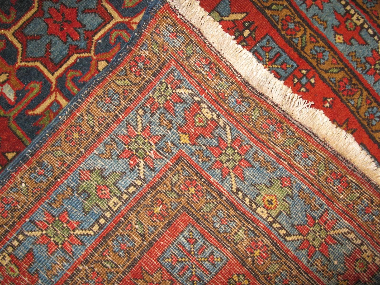 Antique Persian Heriz Runner Rug In Excellent Condition For Sale In Atlanta, GA