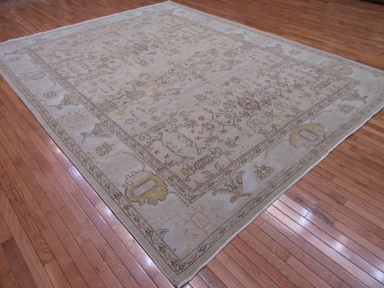 Antique Look Hand-Knotted Agra Design Rug For Sale 1