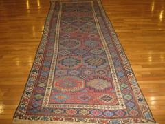 Antique Handmade Persian Kurdish Runner Rug