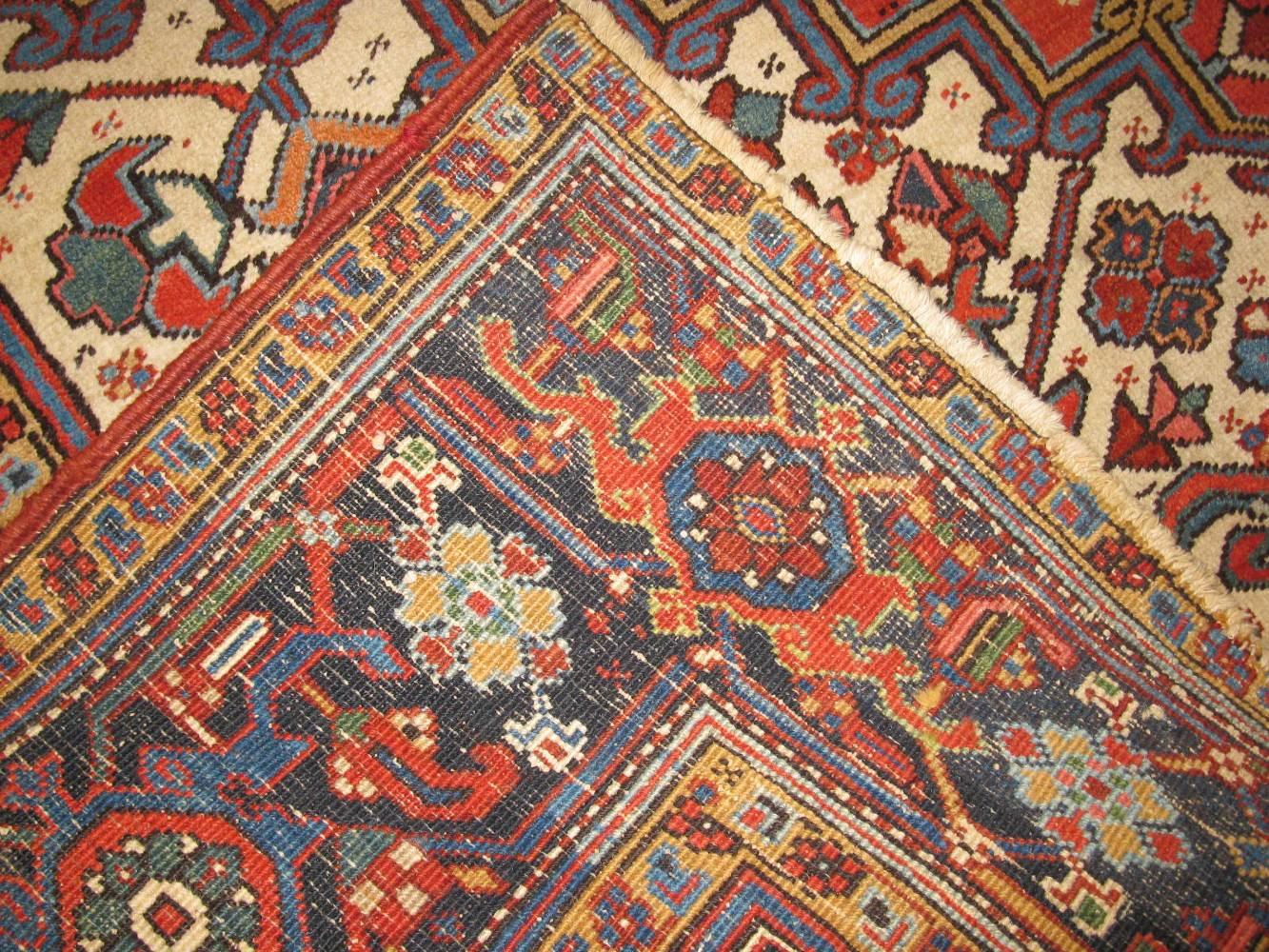 Antique Room Size Persian Heriz Rug In Excellent Condition In Atlanta, GA
