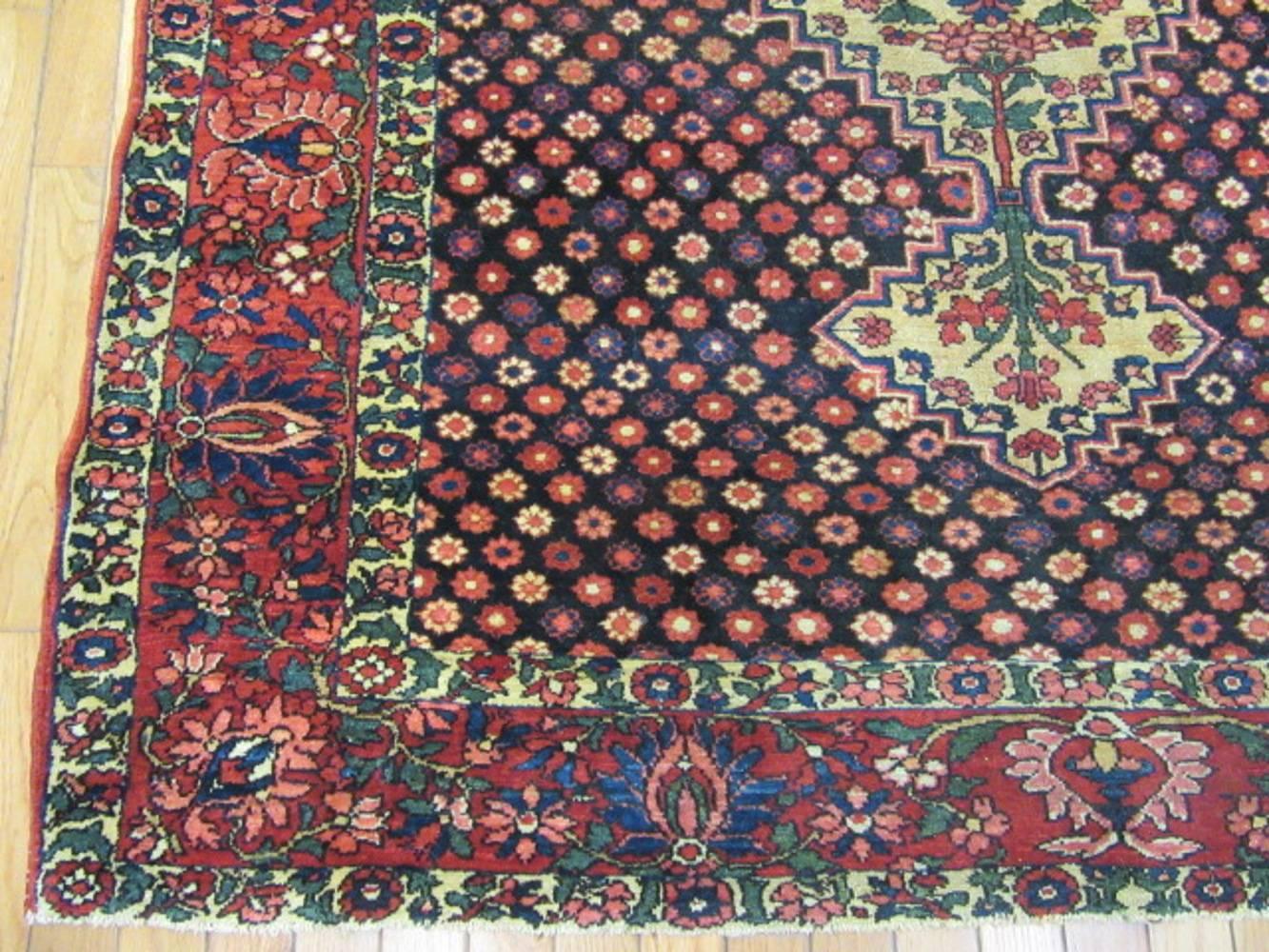 Hand-Knotted Fine Antique Persian Baktiary Rug For Sale