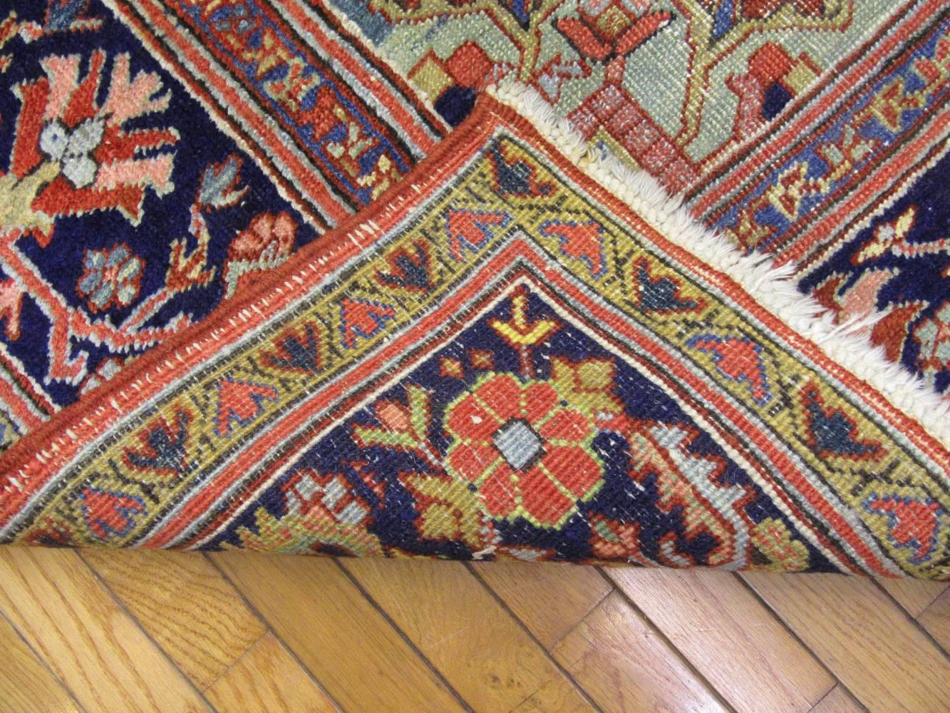 Antique Persian Heriz Rug In Excellent Condition For Sale In Atlanta, GA