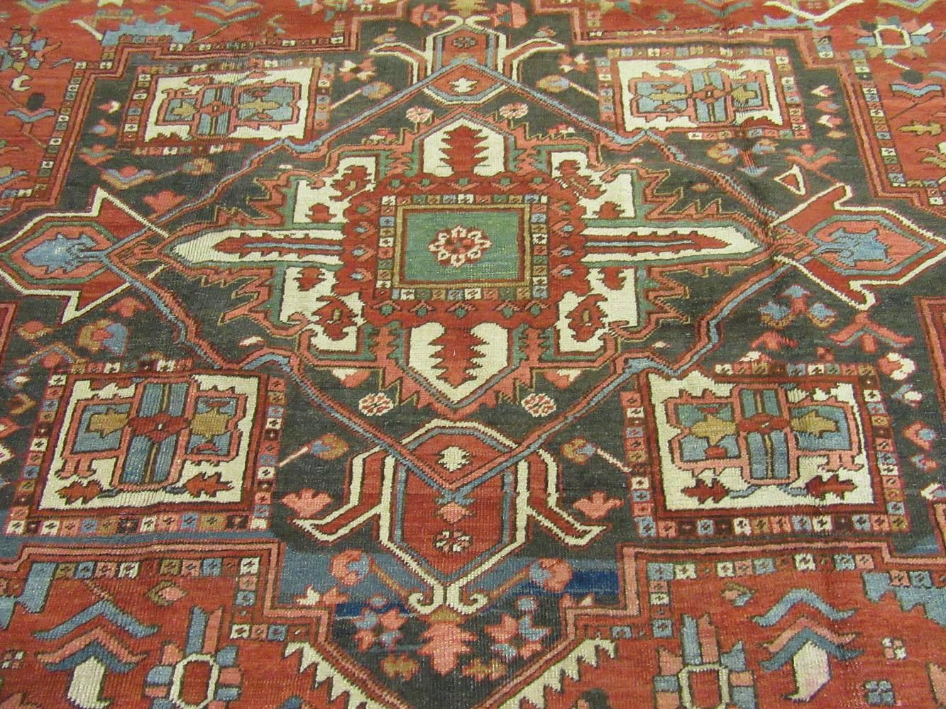 Heriz Serapi Antique Persian Heriz Rug For Sale