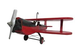 Folk Art Red Model Airplane