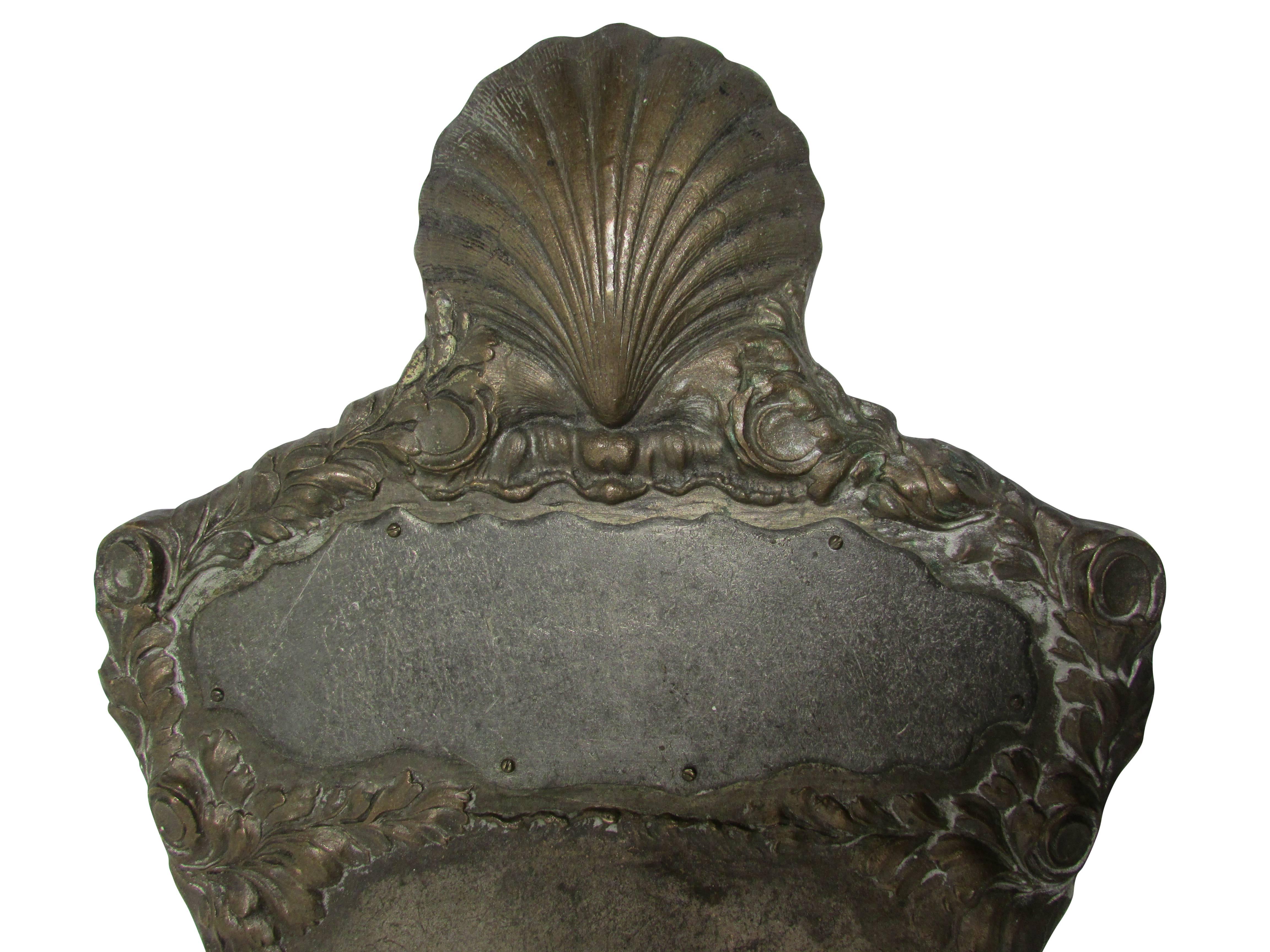 Victorian Unmarked Bronze Shell Plaque