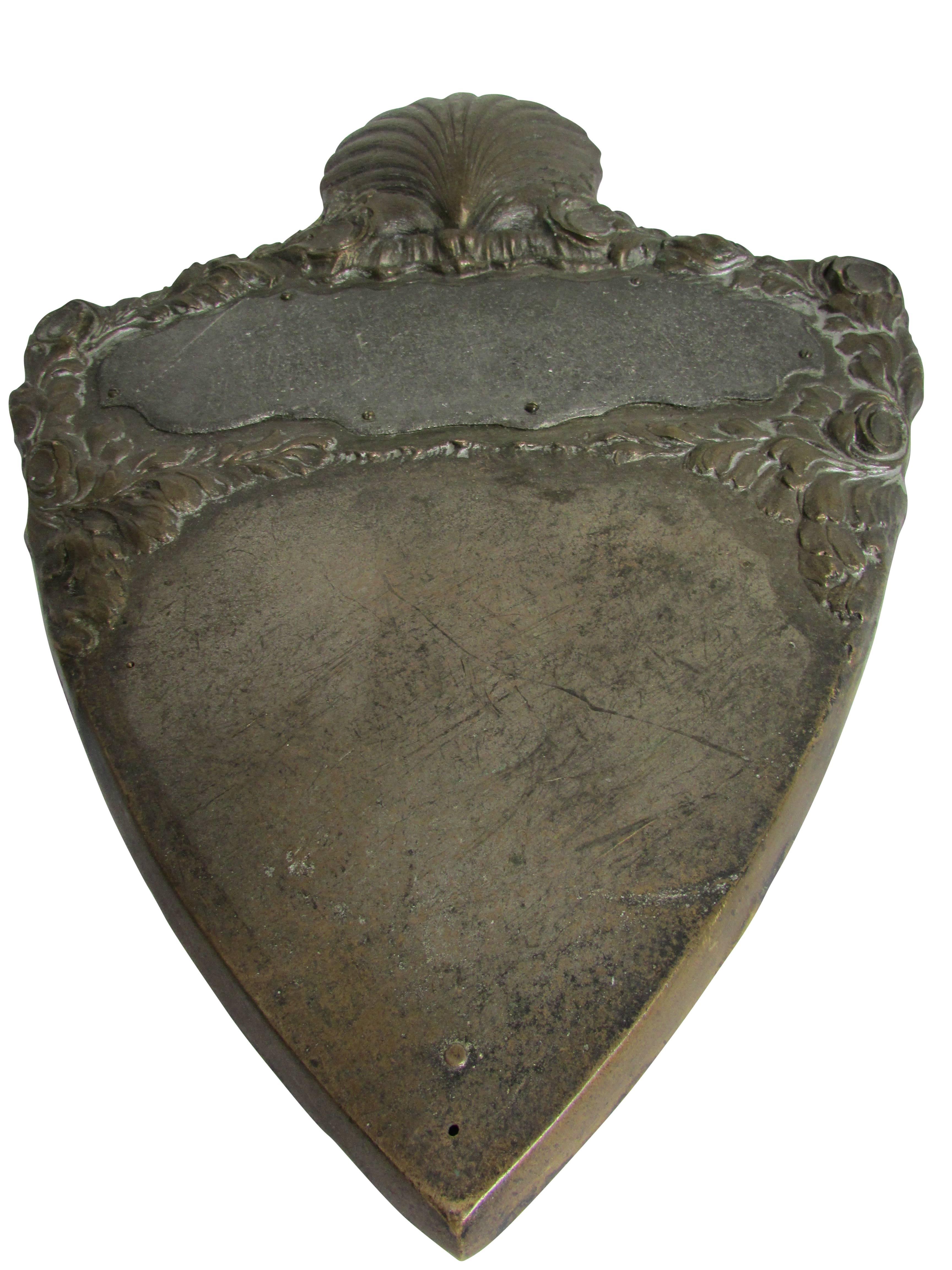19th Century Unmarked Bronze Shell Plaque