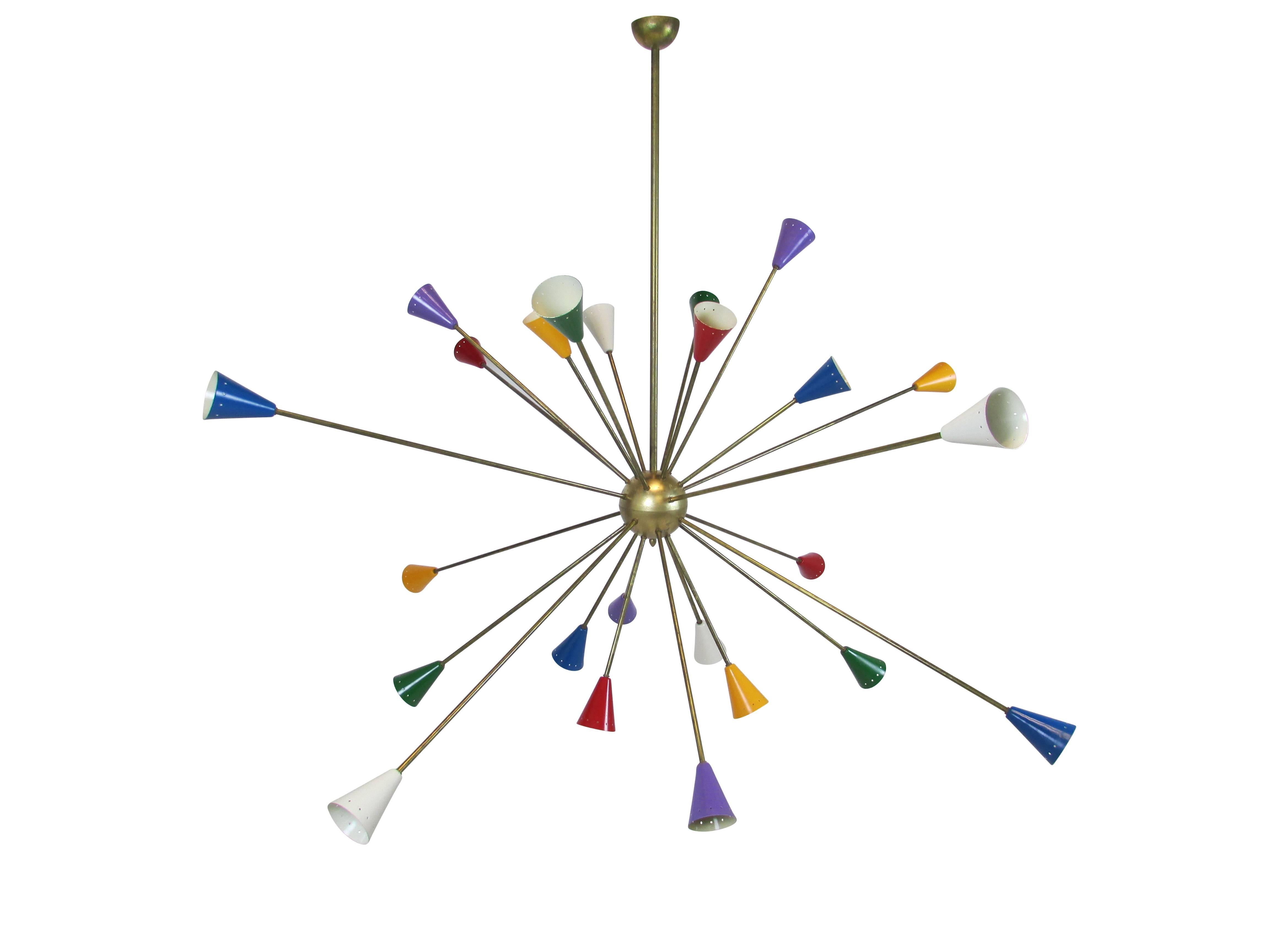 Mid-Century Modern Twenty-Four-Arm Italian Sputnik Chandelier