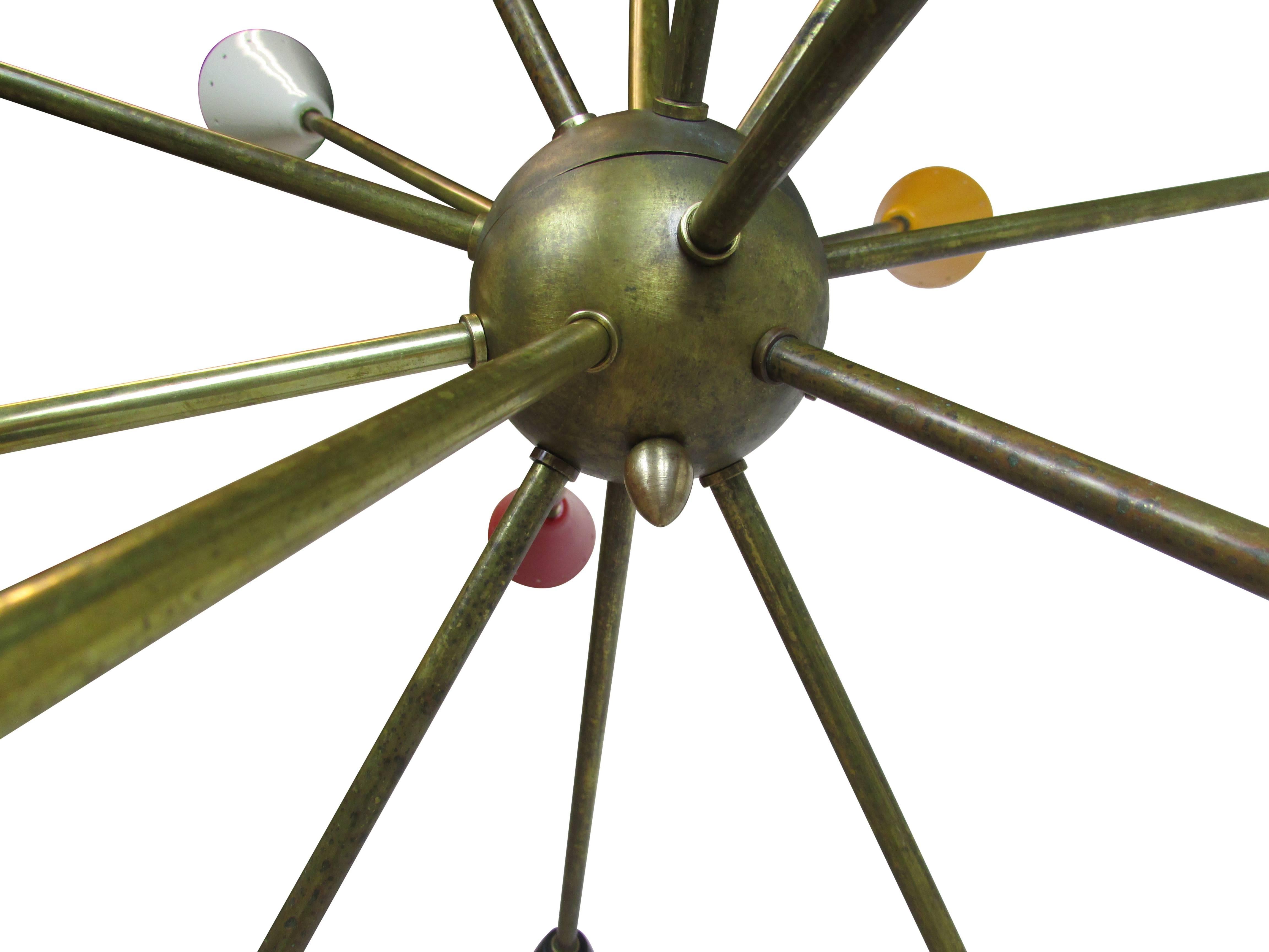 16-Arm Stilnovo Italian Sputnik Chandelier In Good Condition In Seattle, WA