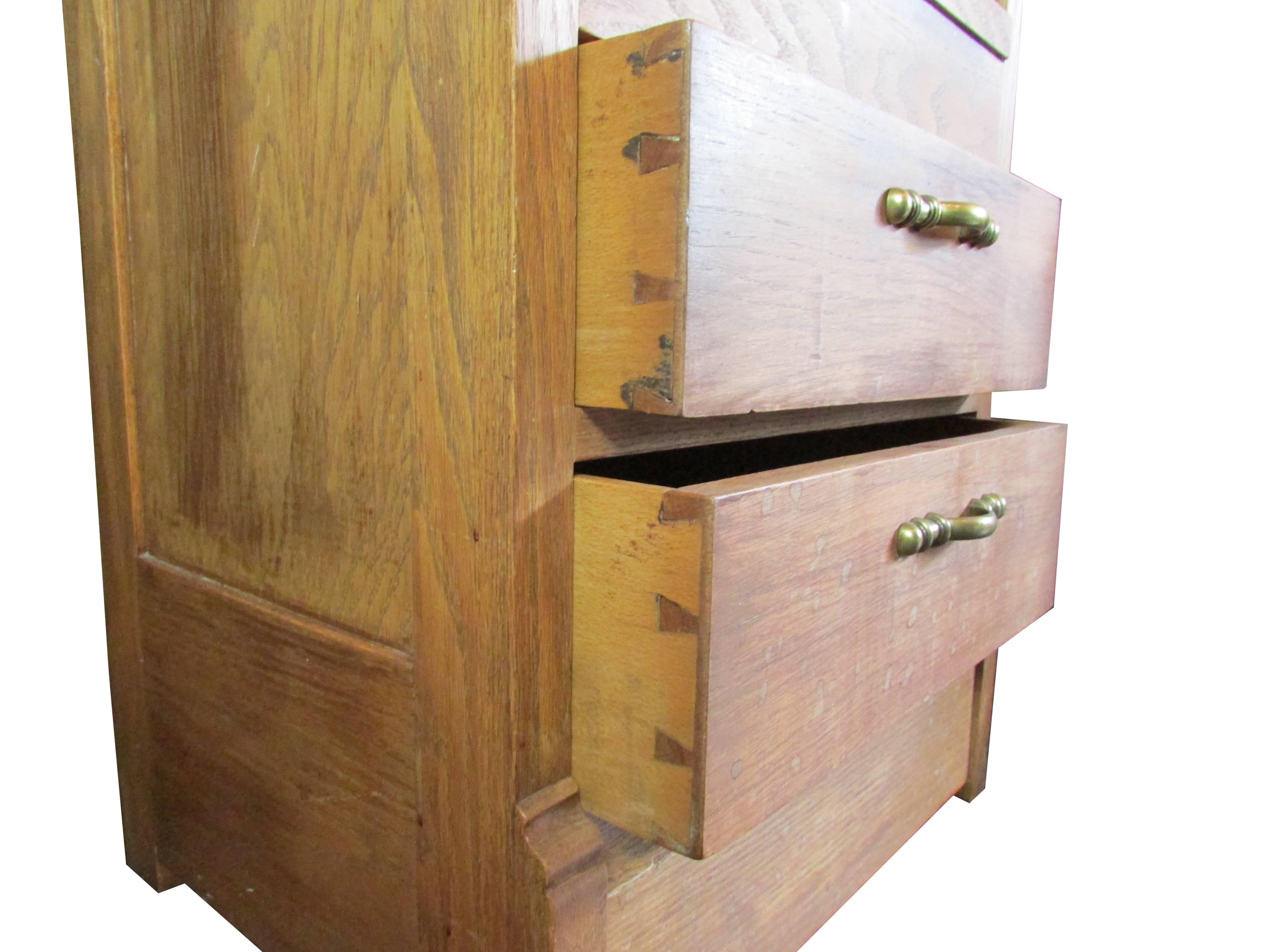 Oak Railroad File Cabinet In Good Condition In Seattle, WA