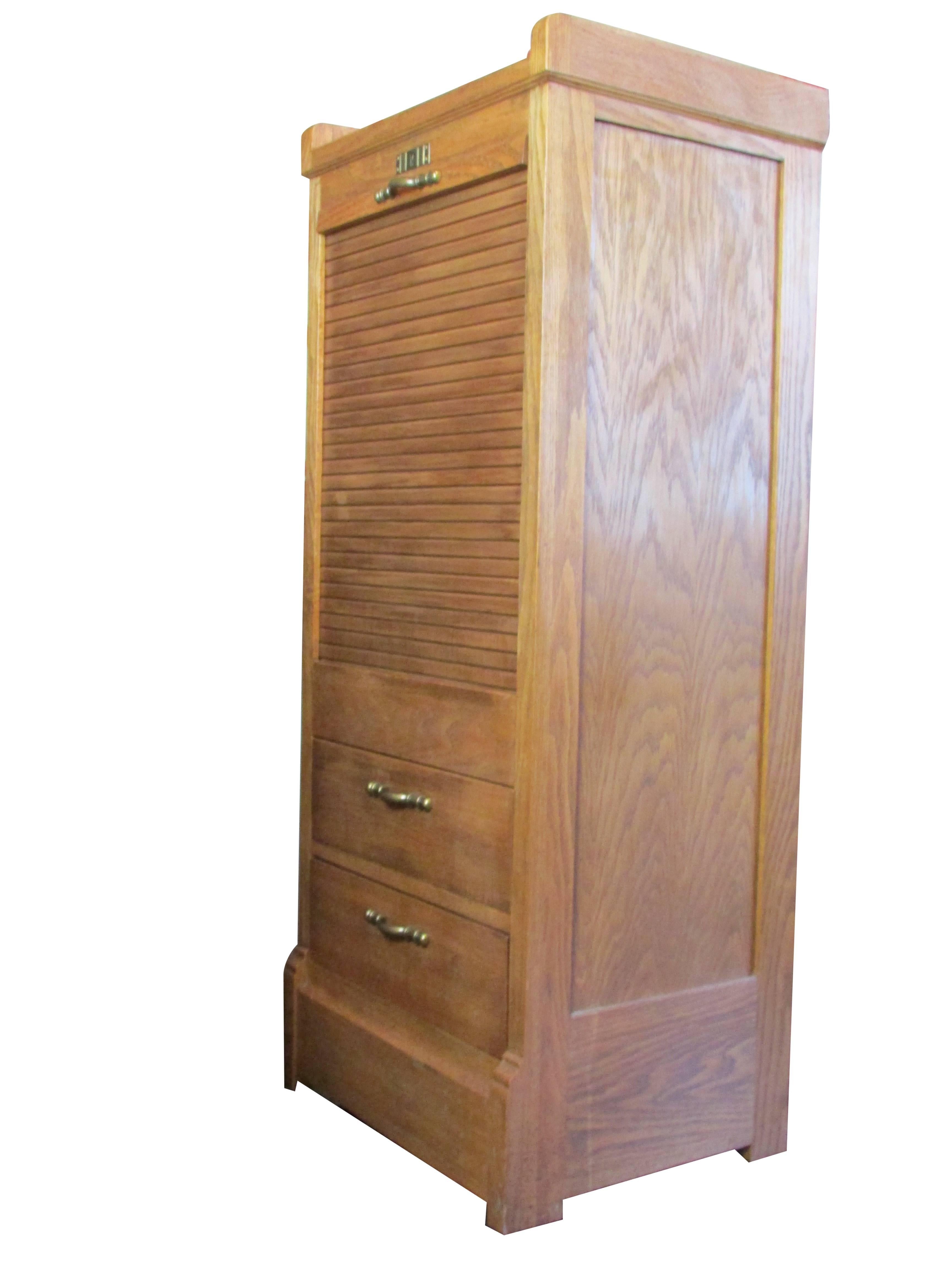 20th Century Oak Railroad File Cabinet