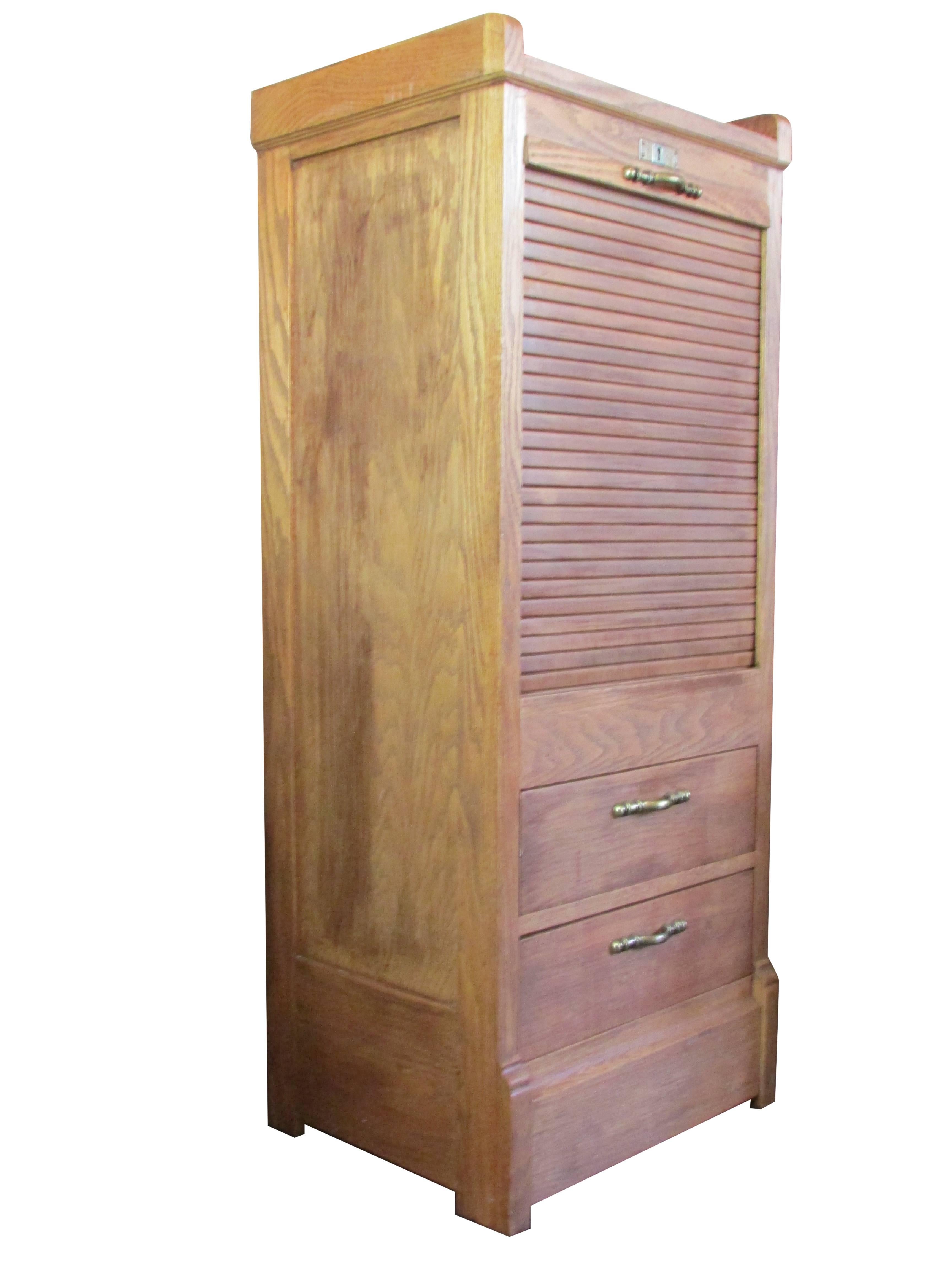 Oak Railroad File Cabinet 1