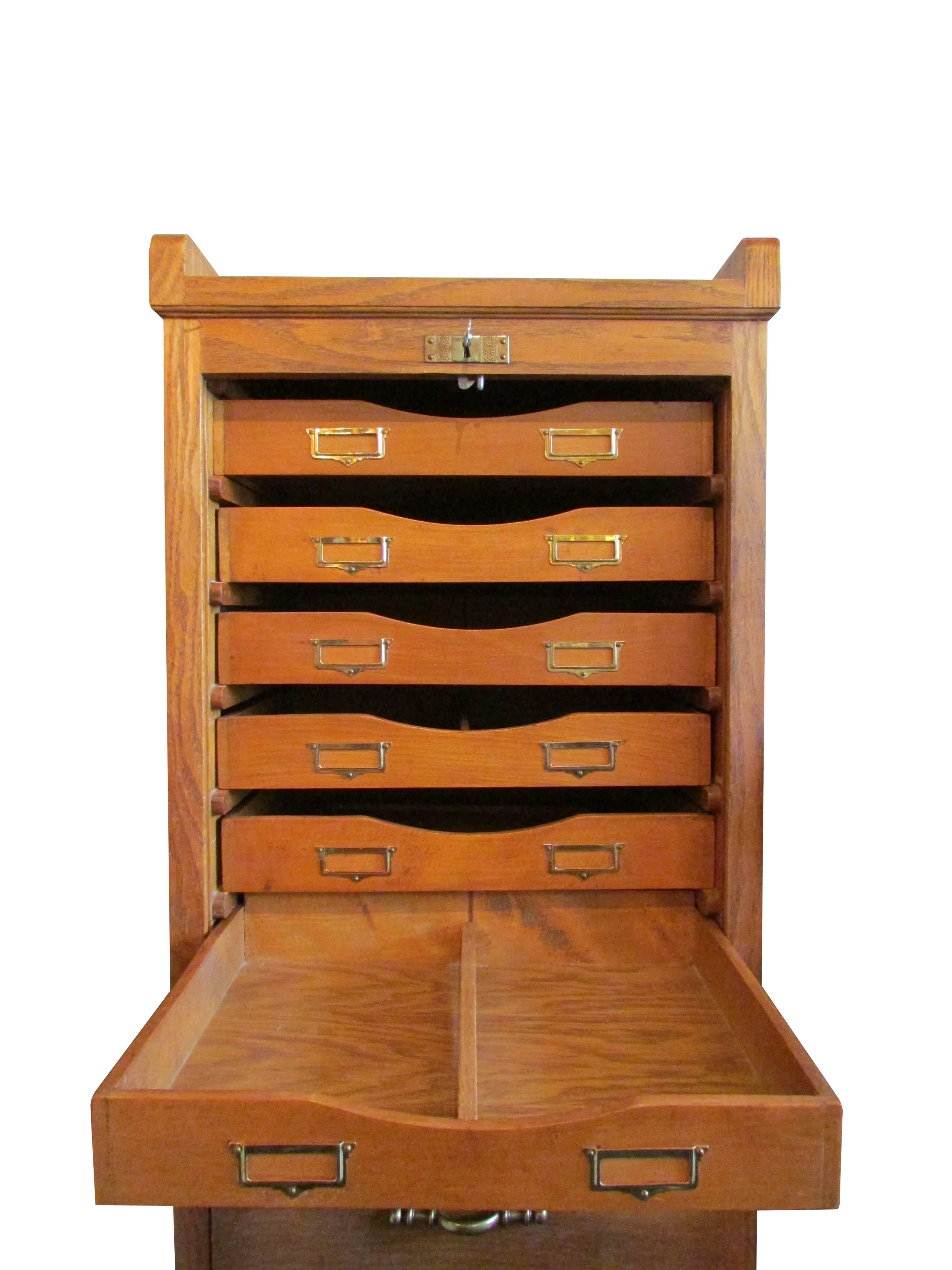 American Oak Railroad File Cabinet
