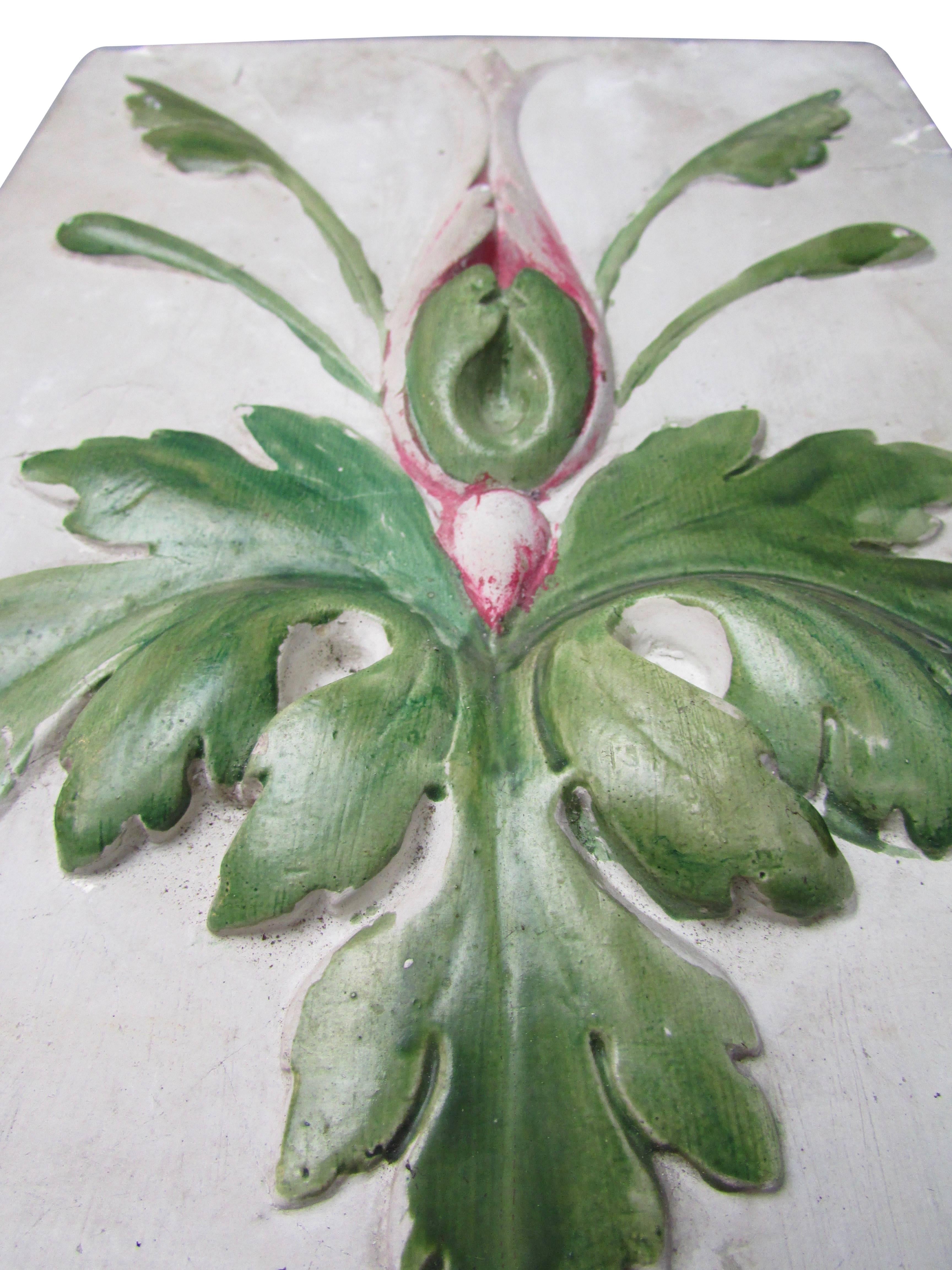 19th Century French Educational Plaster Botanical Plaque For Sale 3
