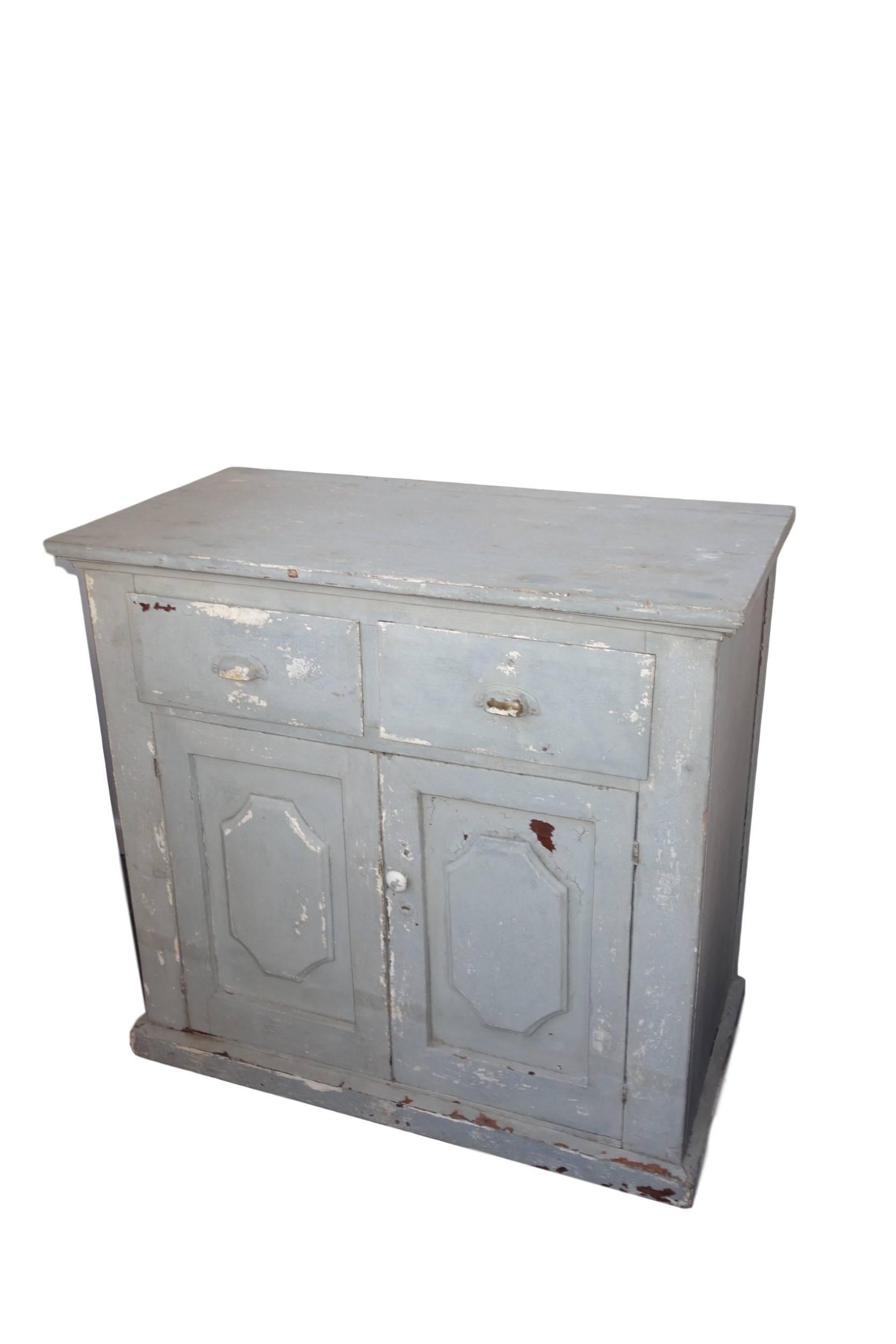 American Early 20th Century Painted Gray Cabinet