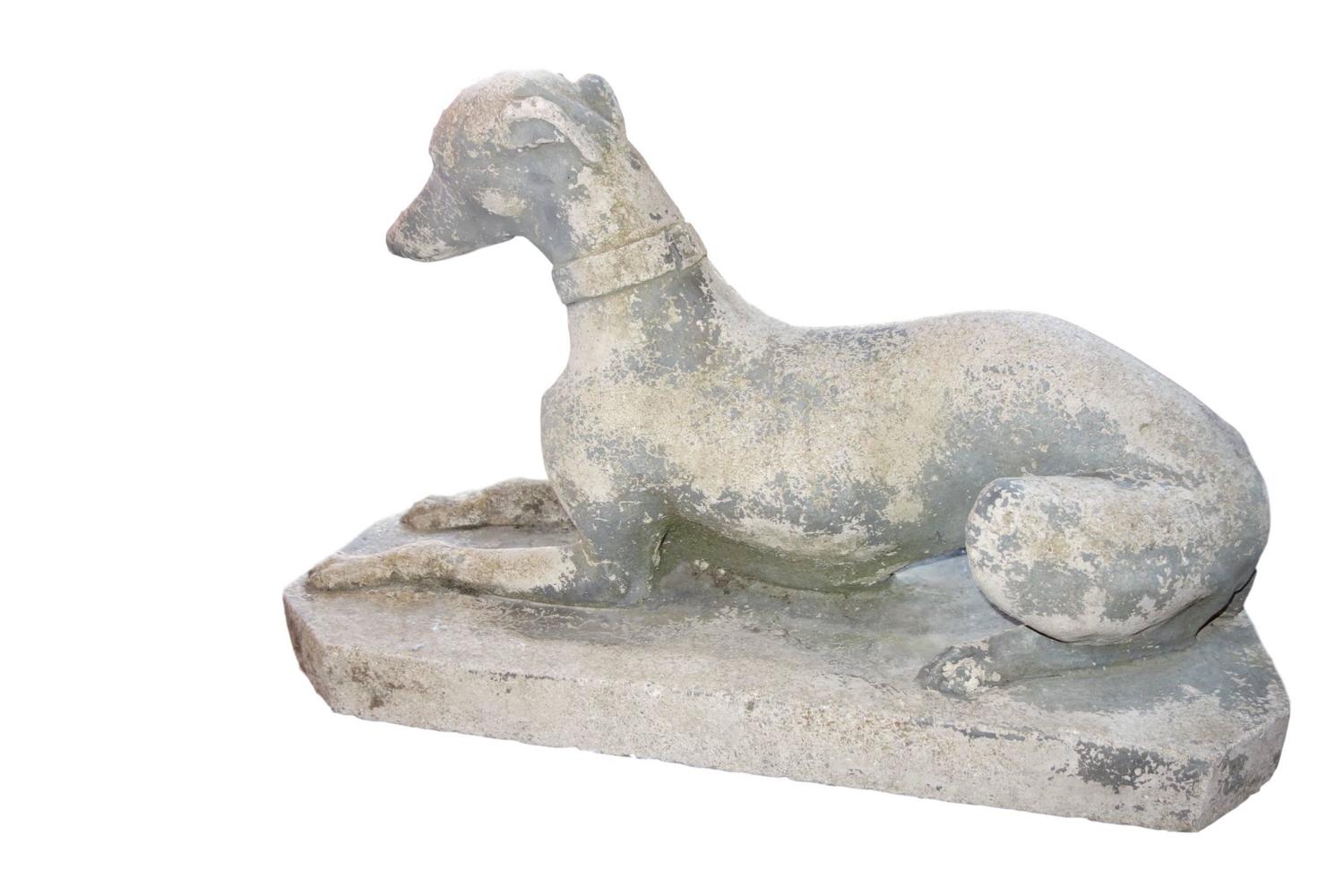 Concrete Whippet Garden Statue at 1stdibs