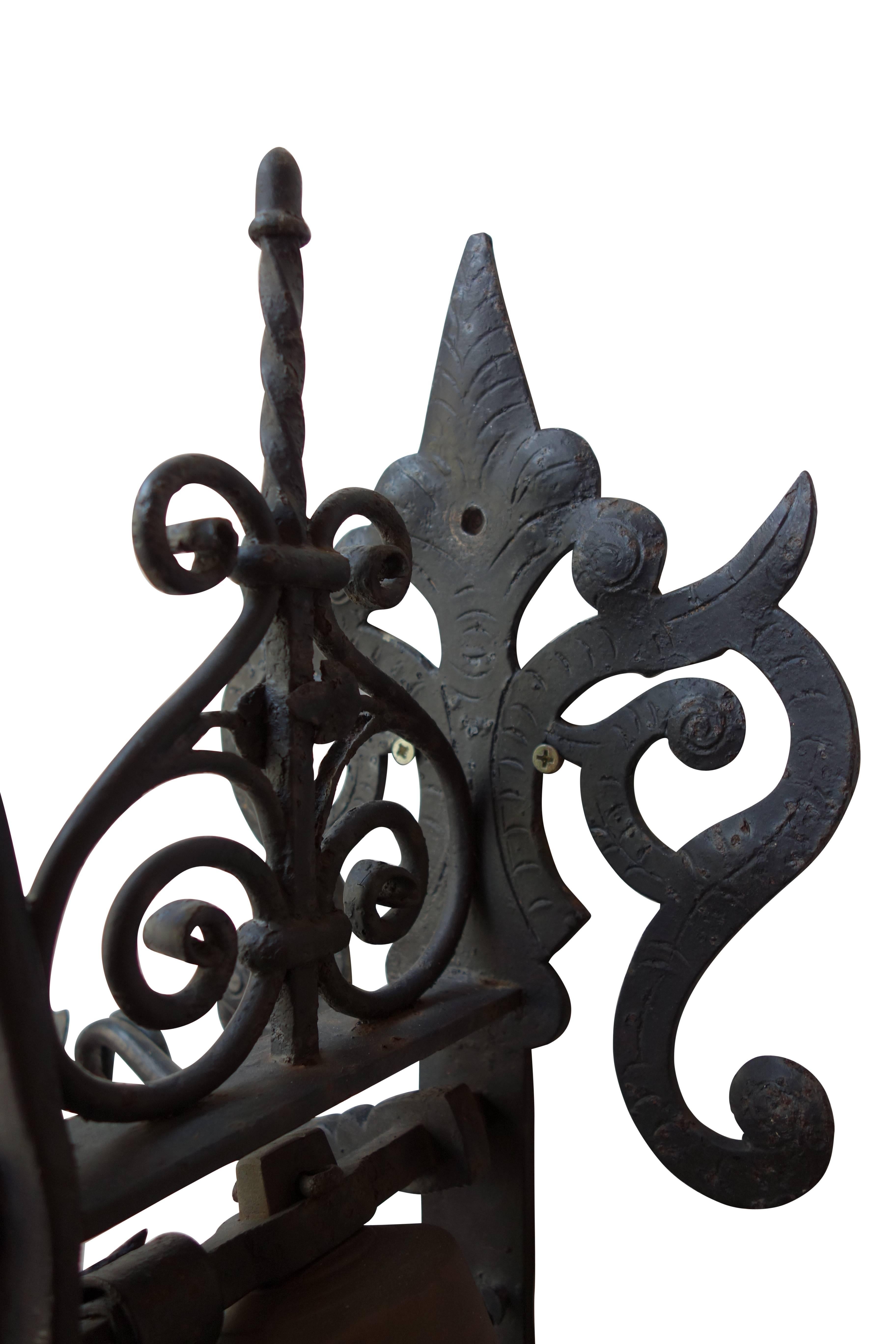 Spanish Revival Hand-Wrought Iron Garden Gate Bell 1