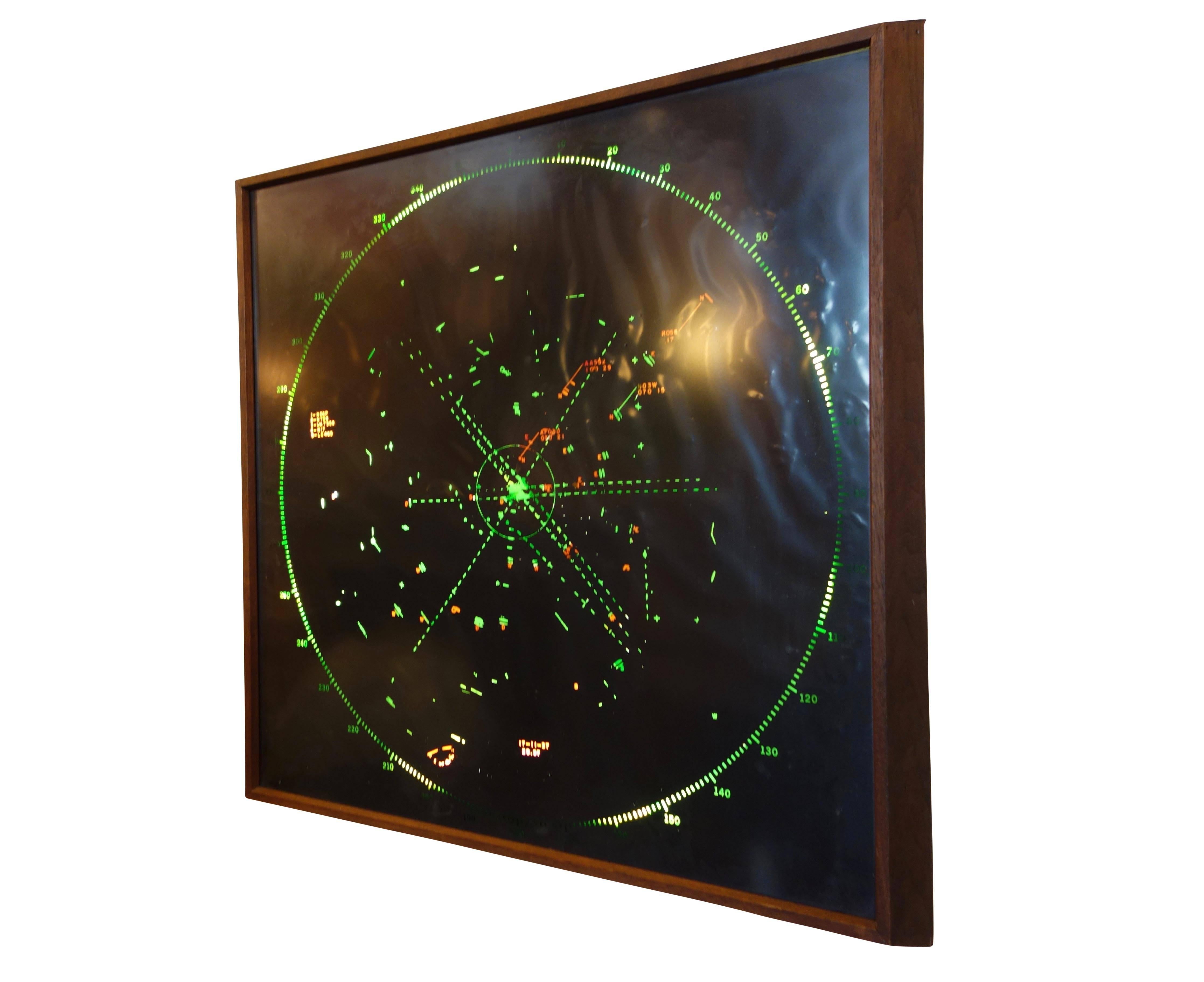 This is an aircraft radar screen light box showing commercial flight paths.