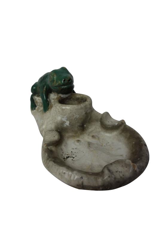 Ceramic Frog Ashtray and Match Holder at 1stDibs