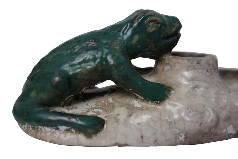 Ceramic Frog Ashtray and Match Holder at 1stDibs