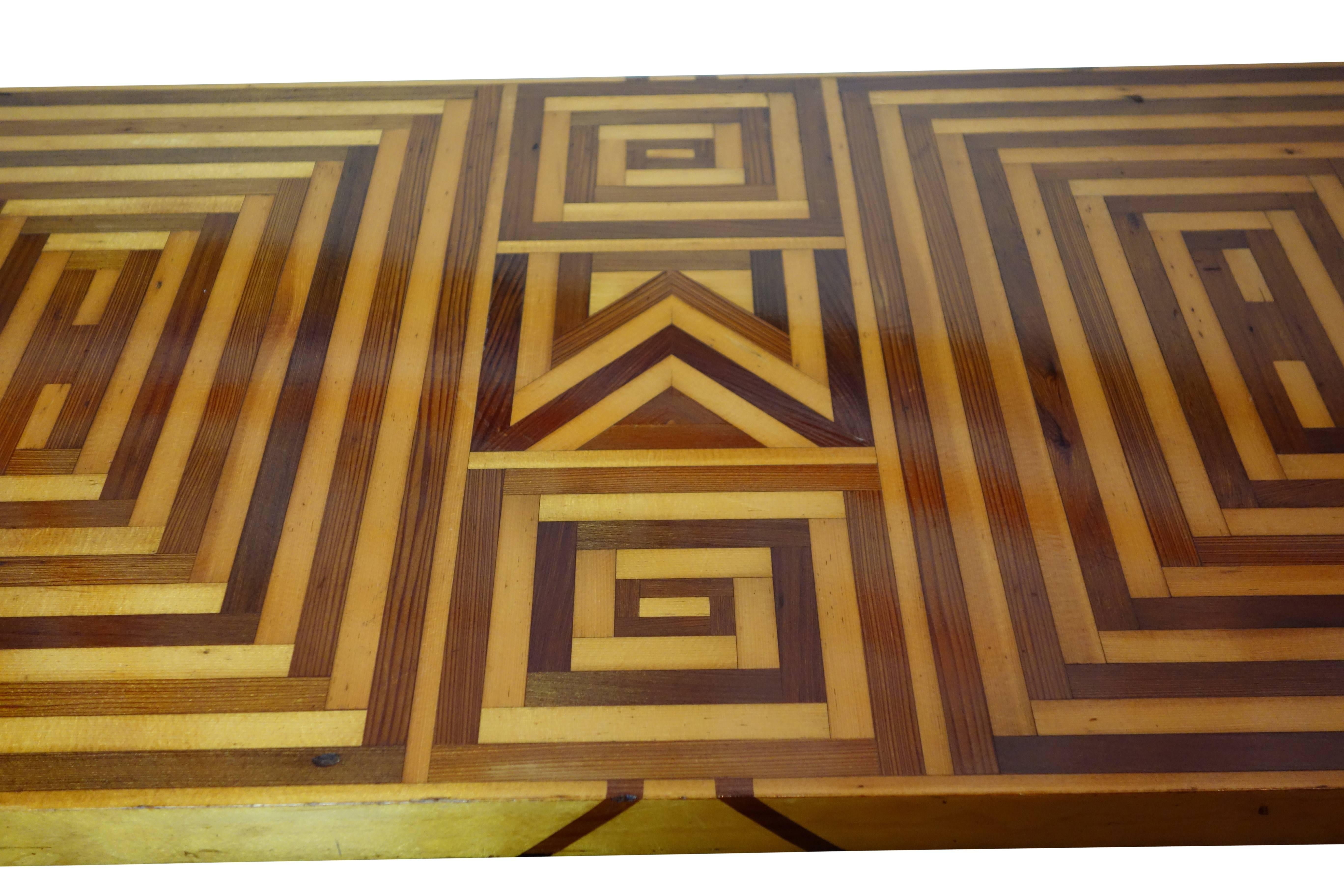 Mid-Century Inlaid Walnut and Maple Coffee Table In Good Condition In Seattle, WA