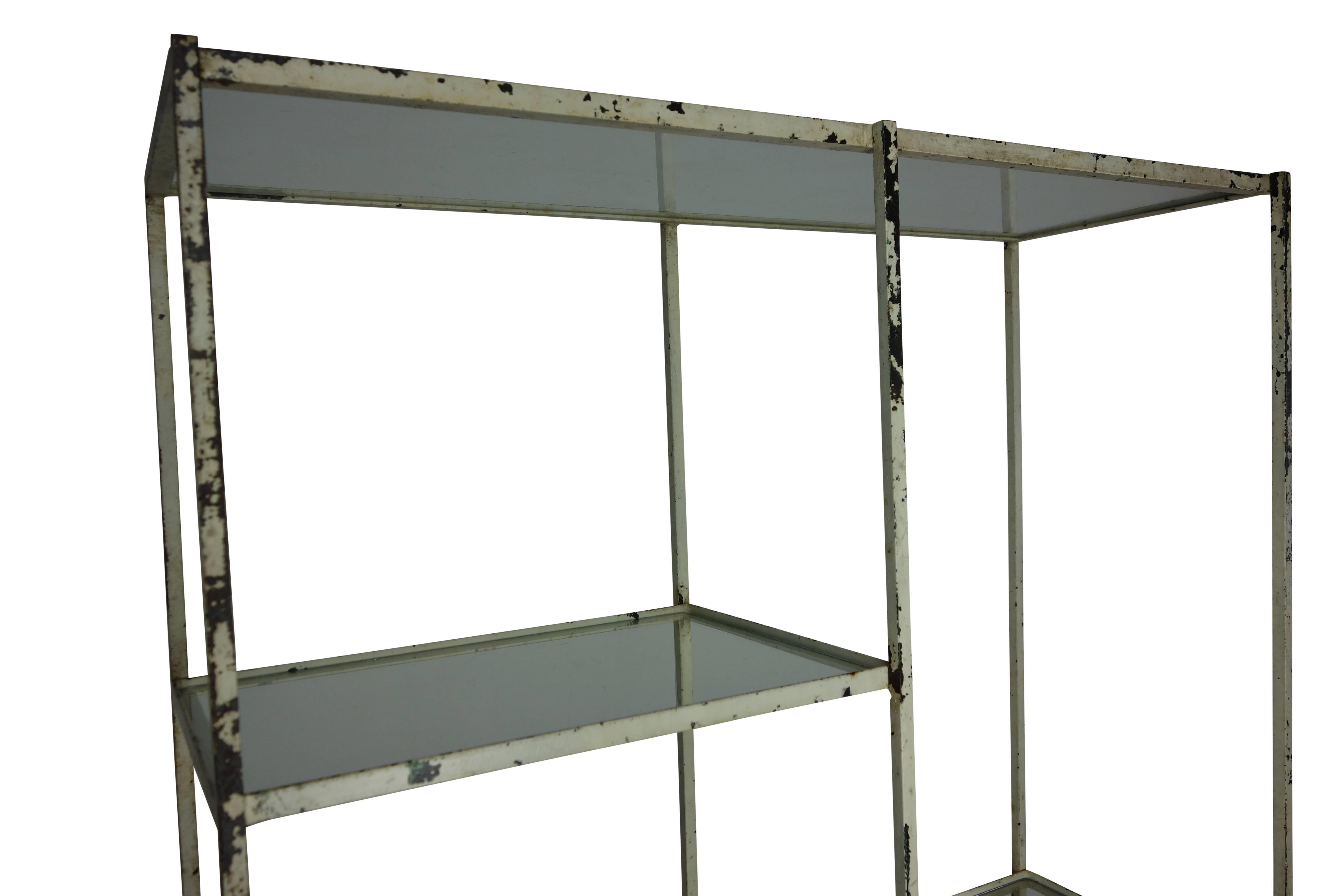 Industrial Pair of Steel and Glass Bookshelves, circa 1940