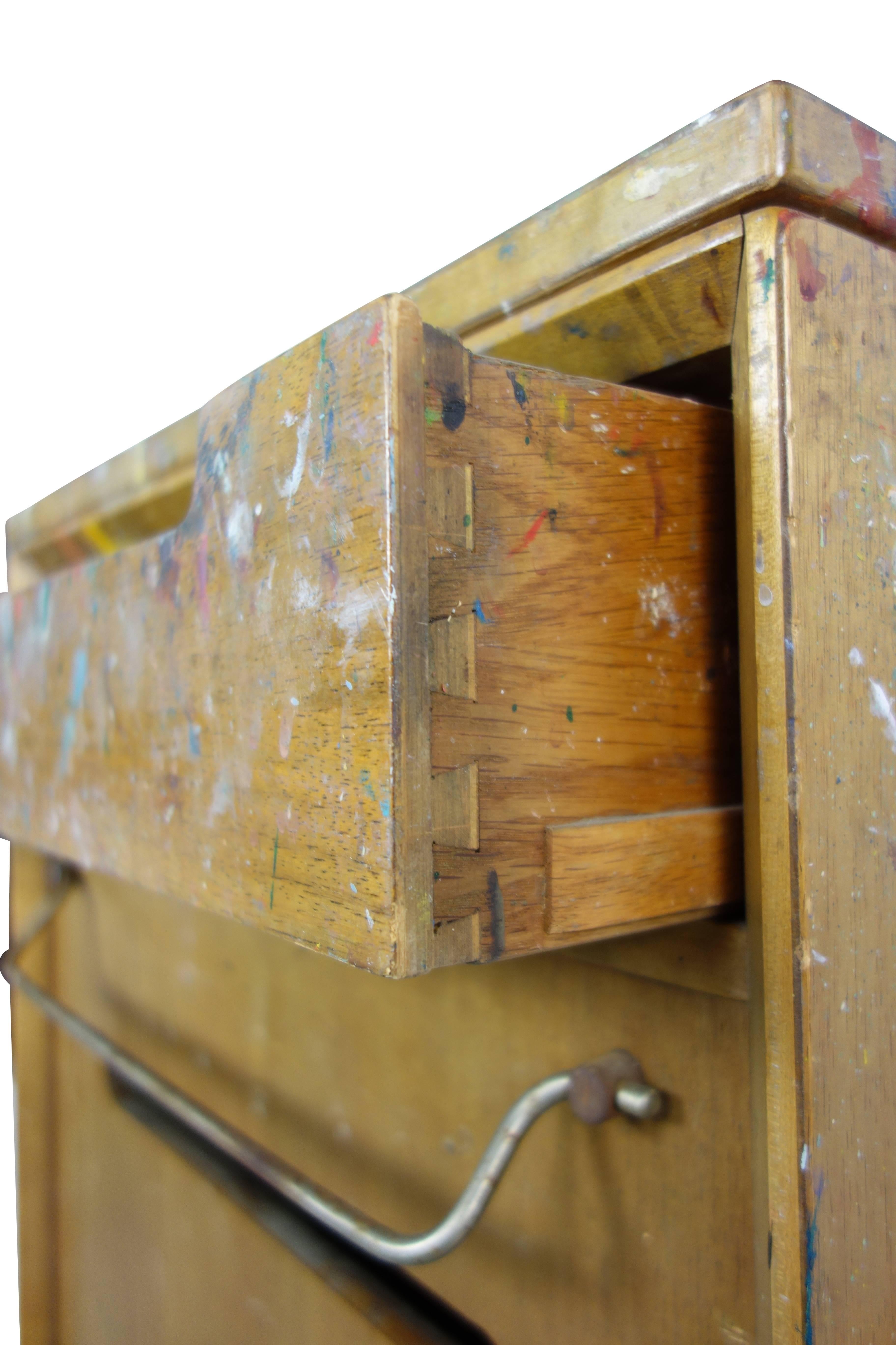 20th Century Paint Splattered Cabinet from an Artist Studio