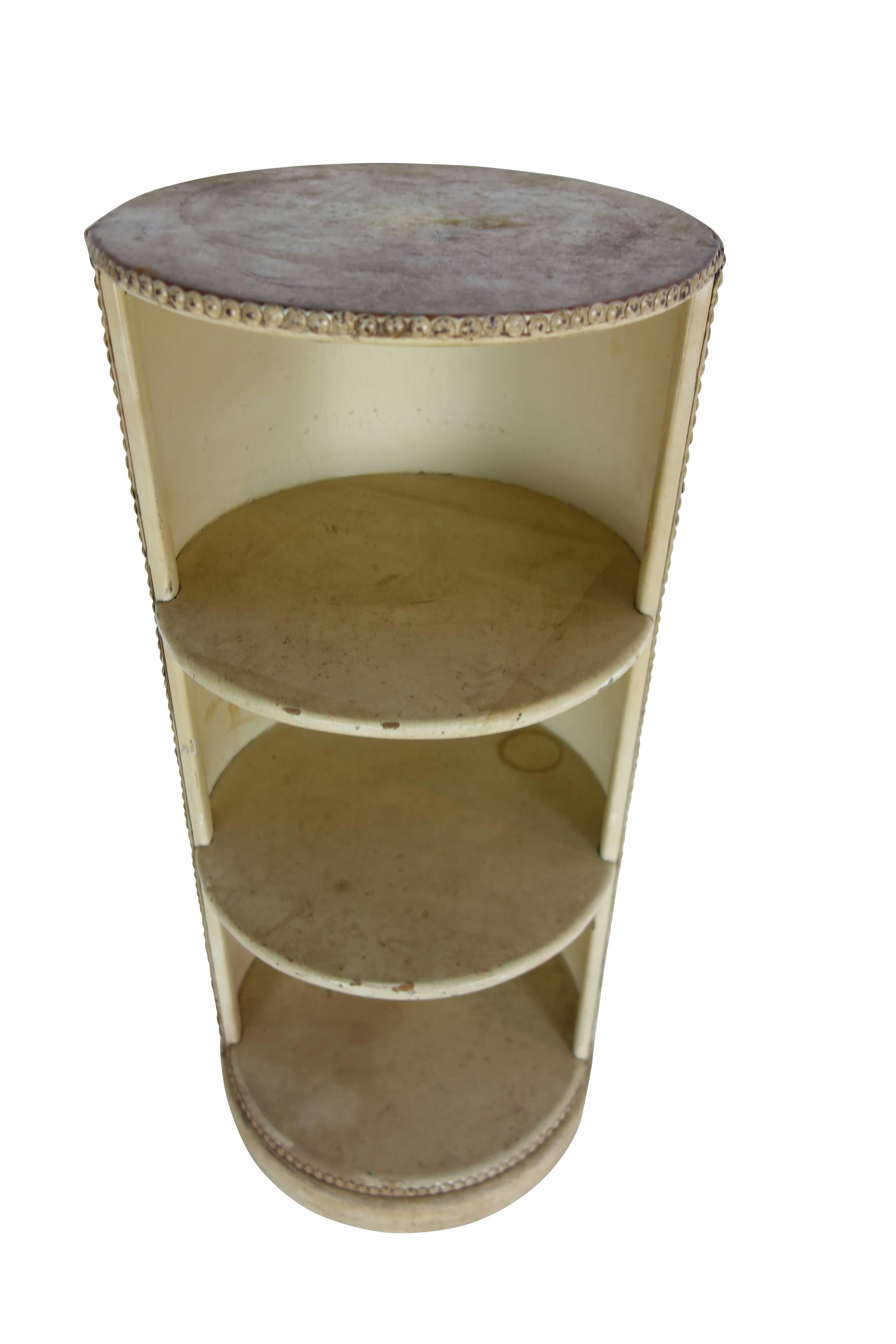 American Leather Riveted Three-Tiered Shelf