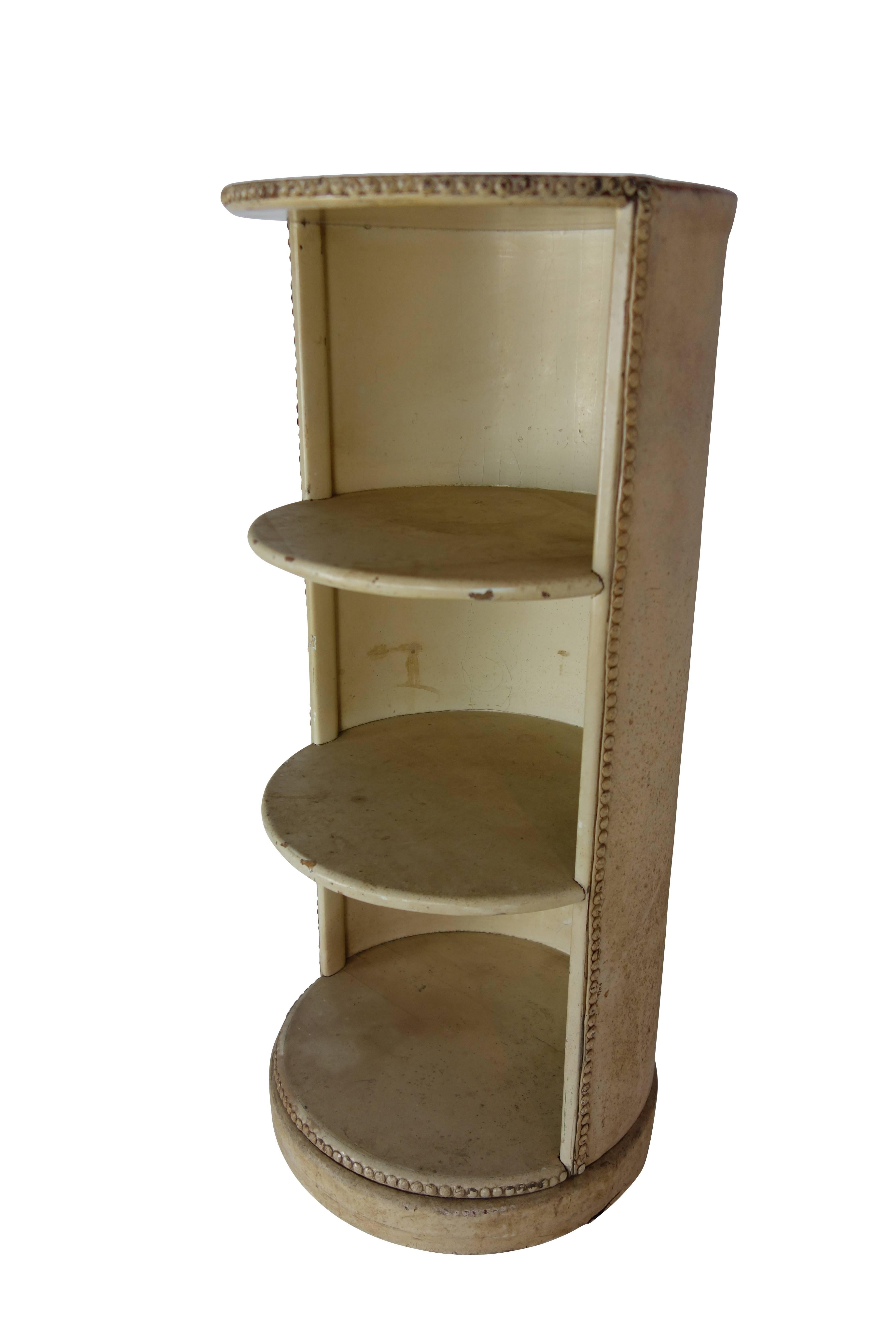 Leather Riveted Three-Tiered Shelf In Good Condition In Seattle, WA