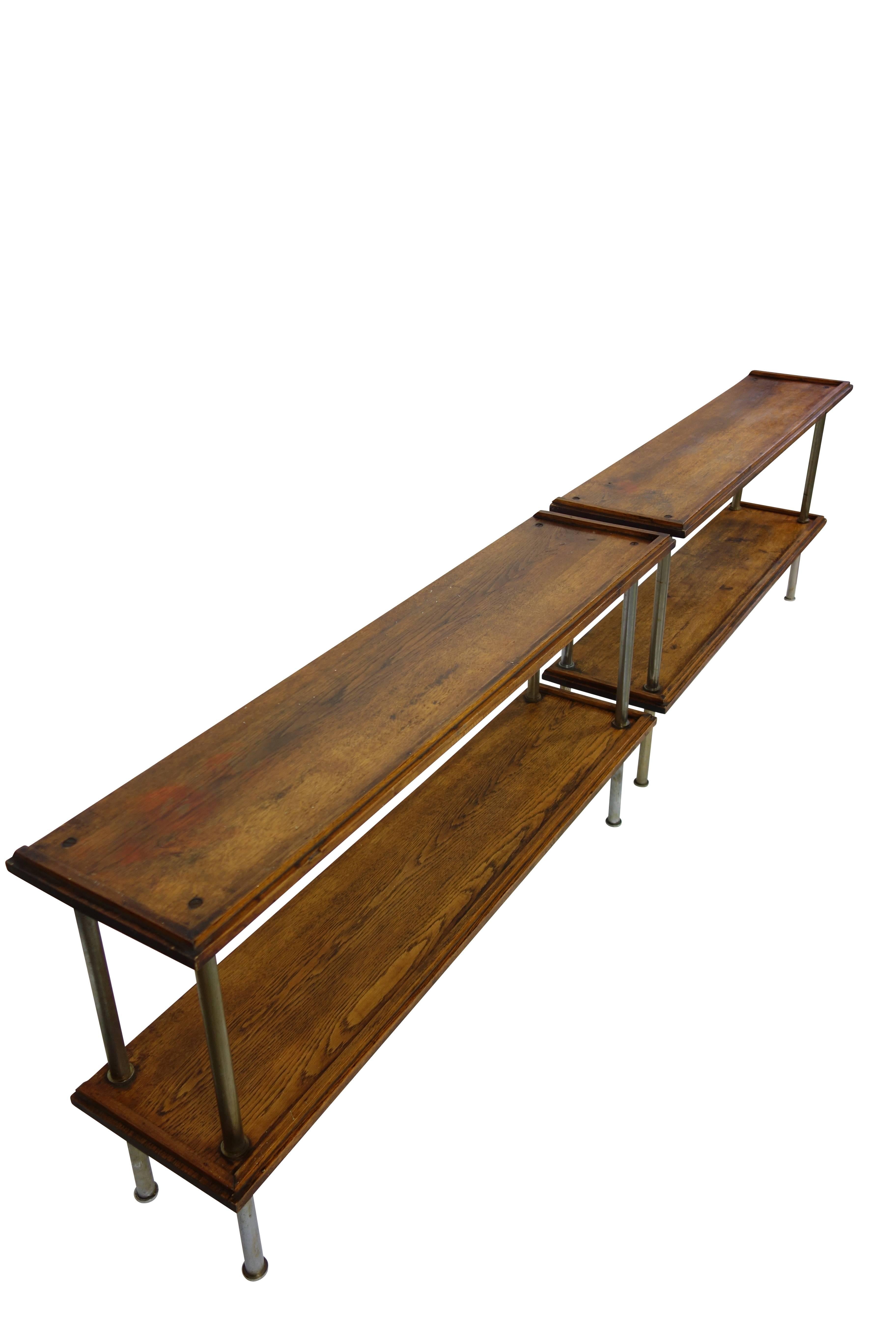 20th Century Pair of Wood and Steel Consoles from France