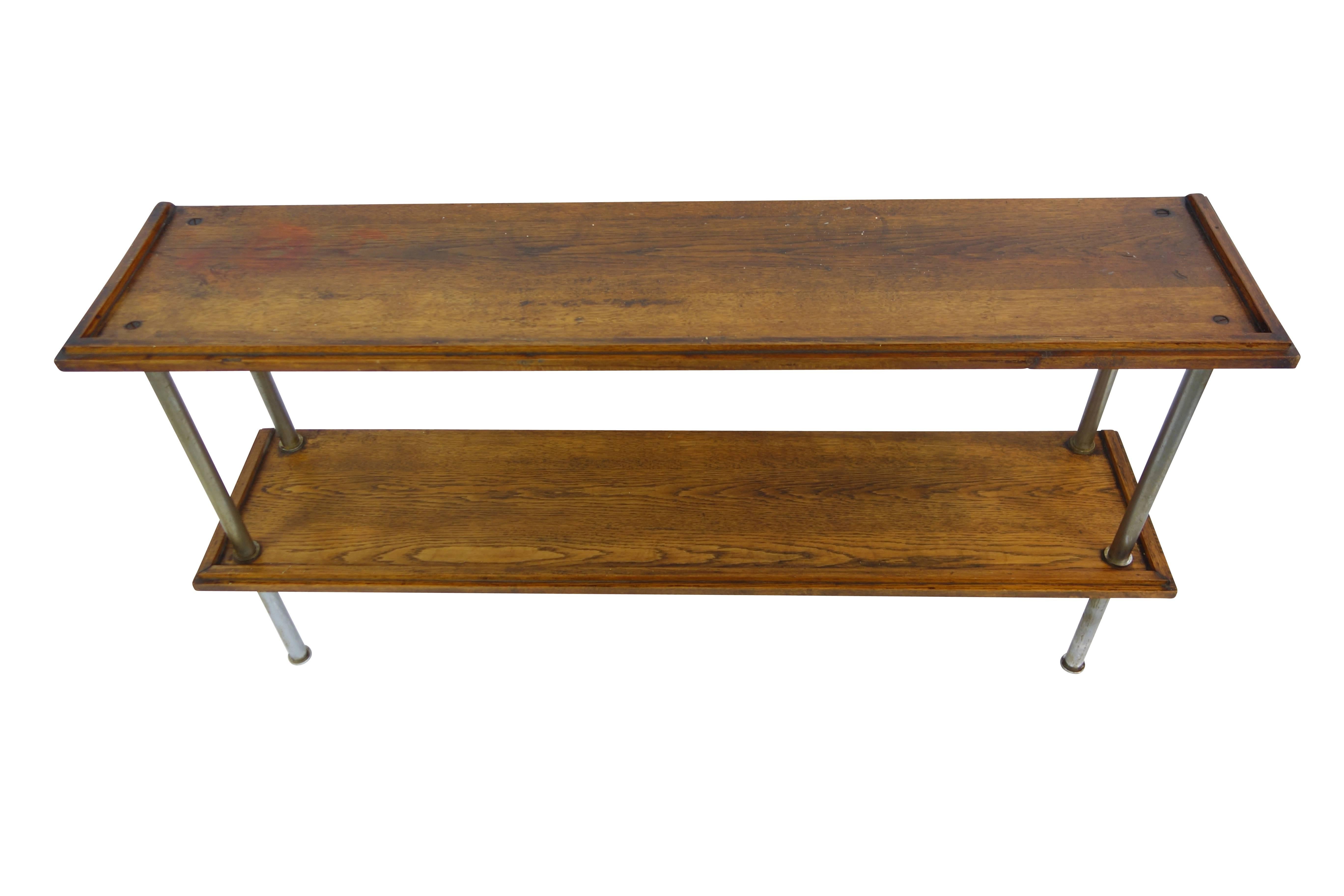 Pair of Wood and Steel Consoles from France 1