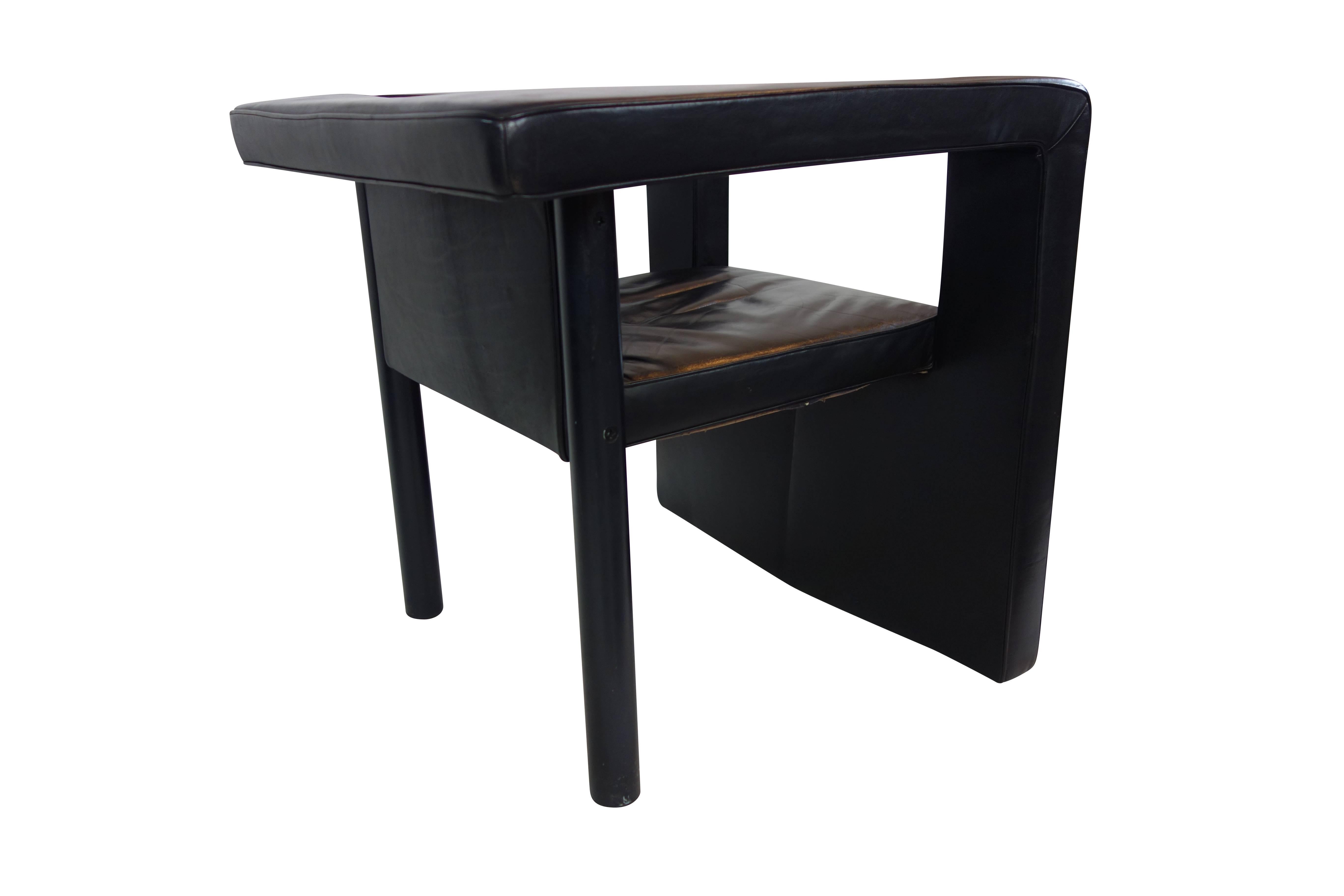 Single Black Leather De Sede Lounge Armchair (1) 1