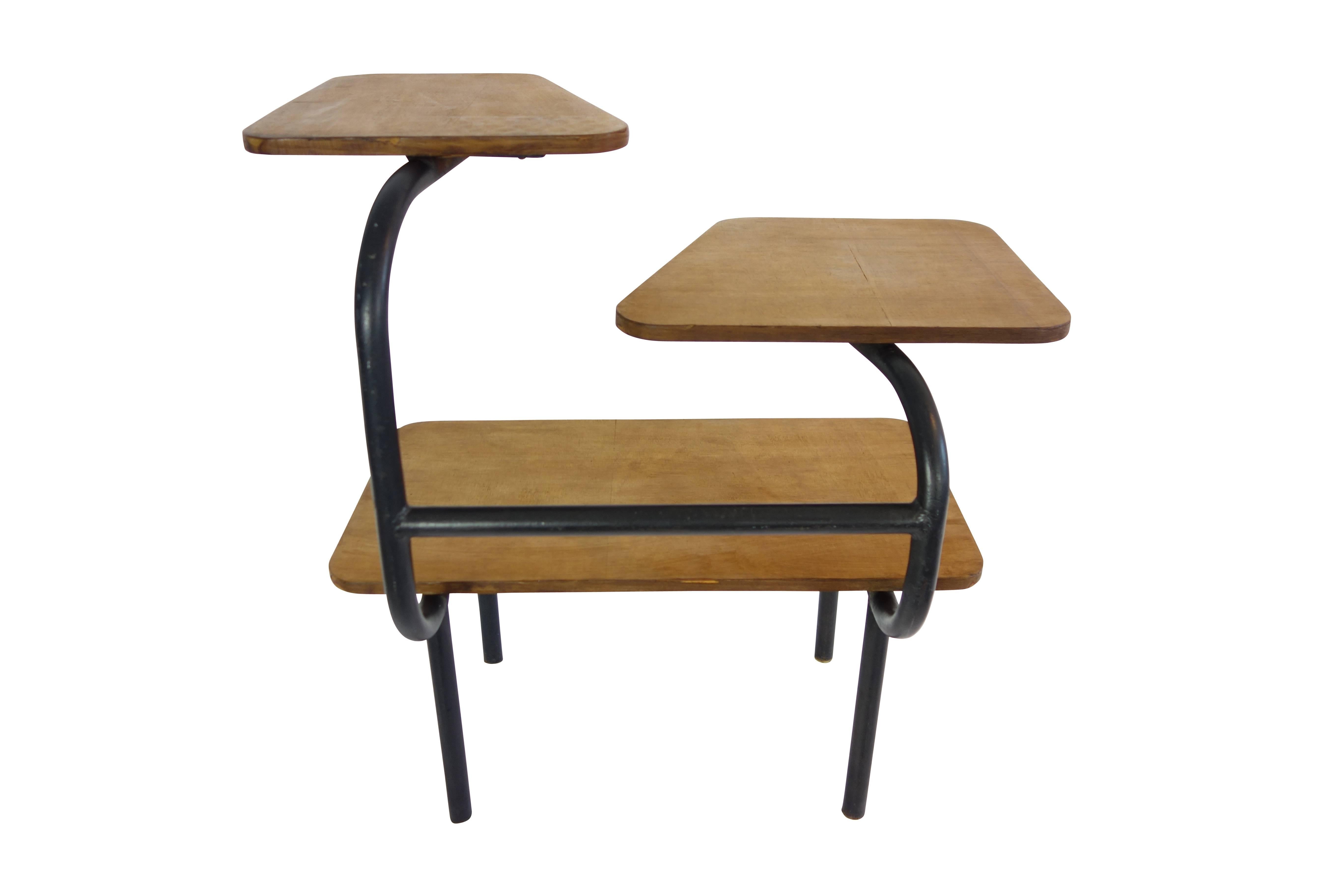 Mid-20th Century Bauhaus Style Three-Tiered Side Table