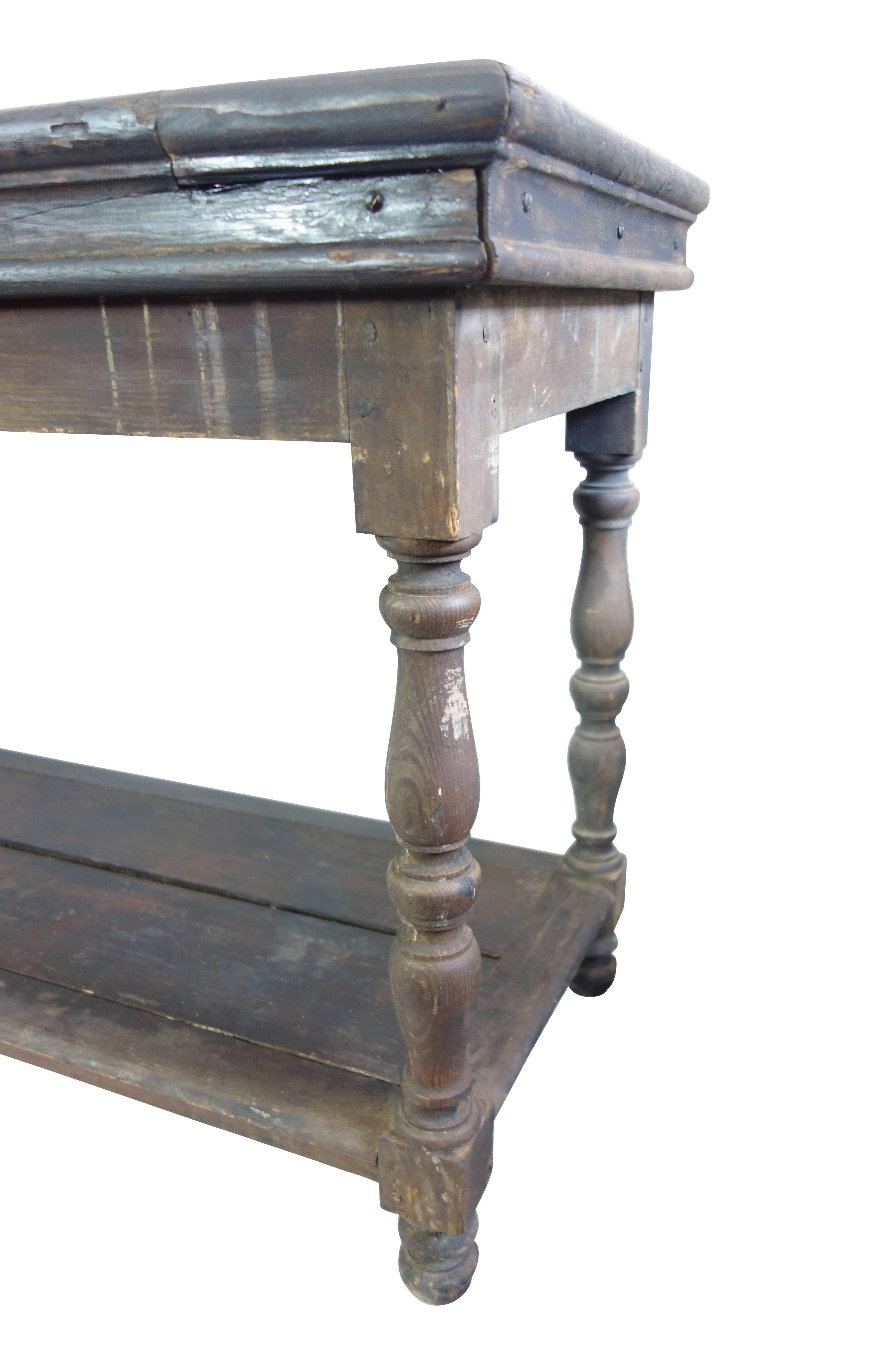 19th Century French Console with Turned Legs 1