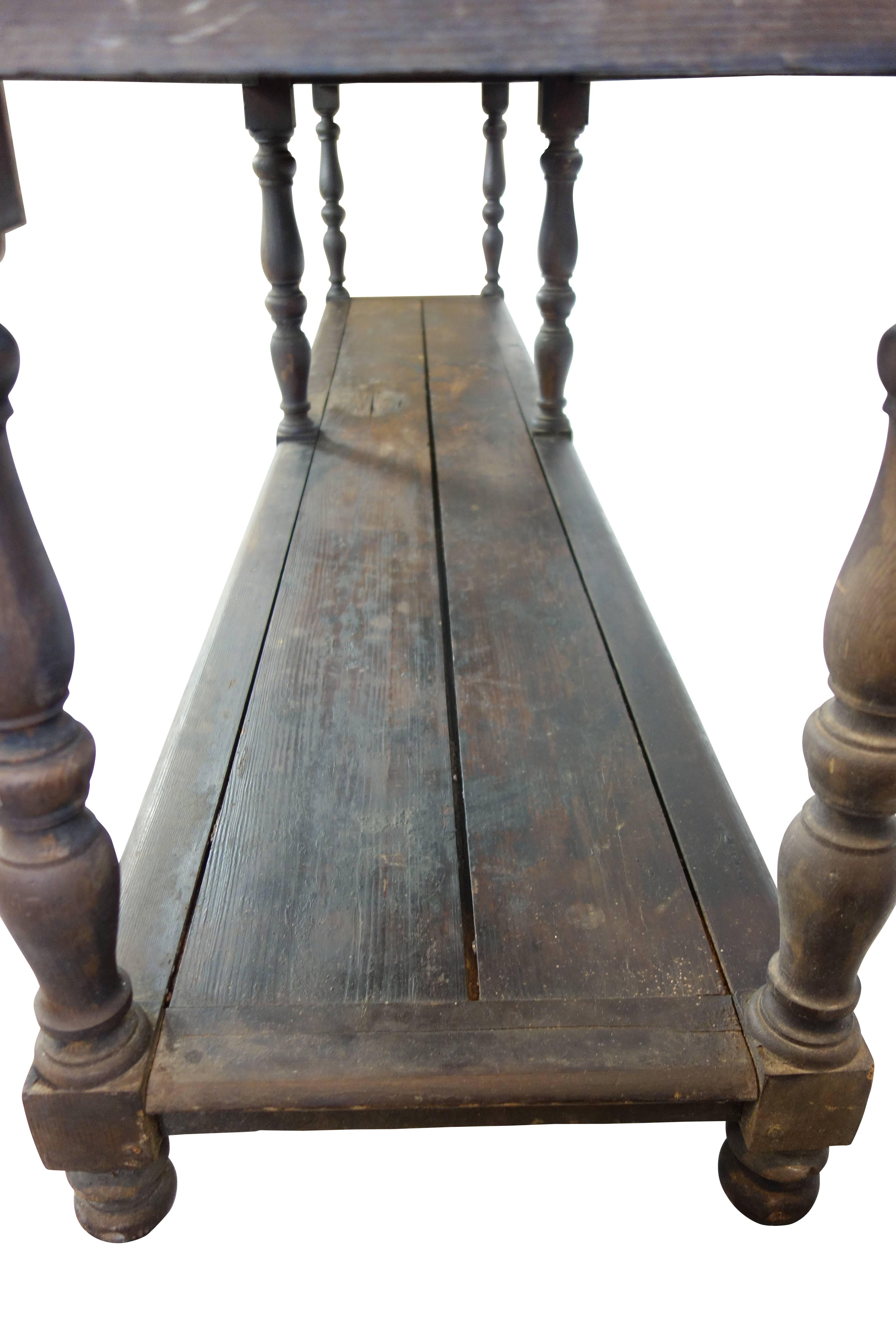 19th Century French Console with Turned Legs 3
