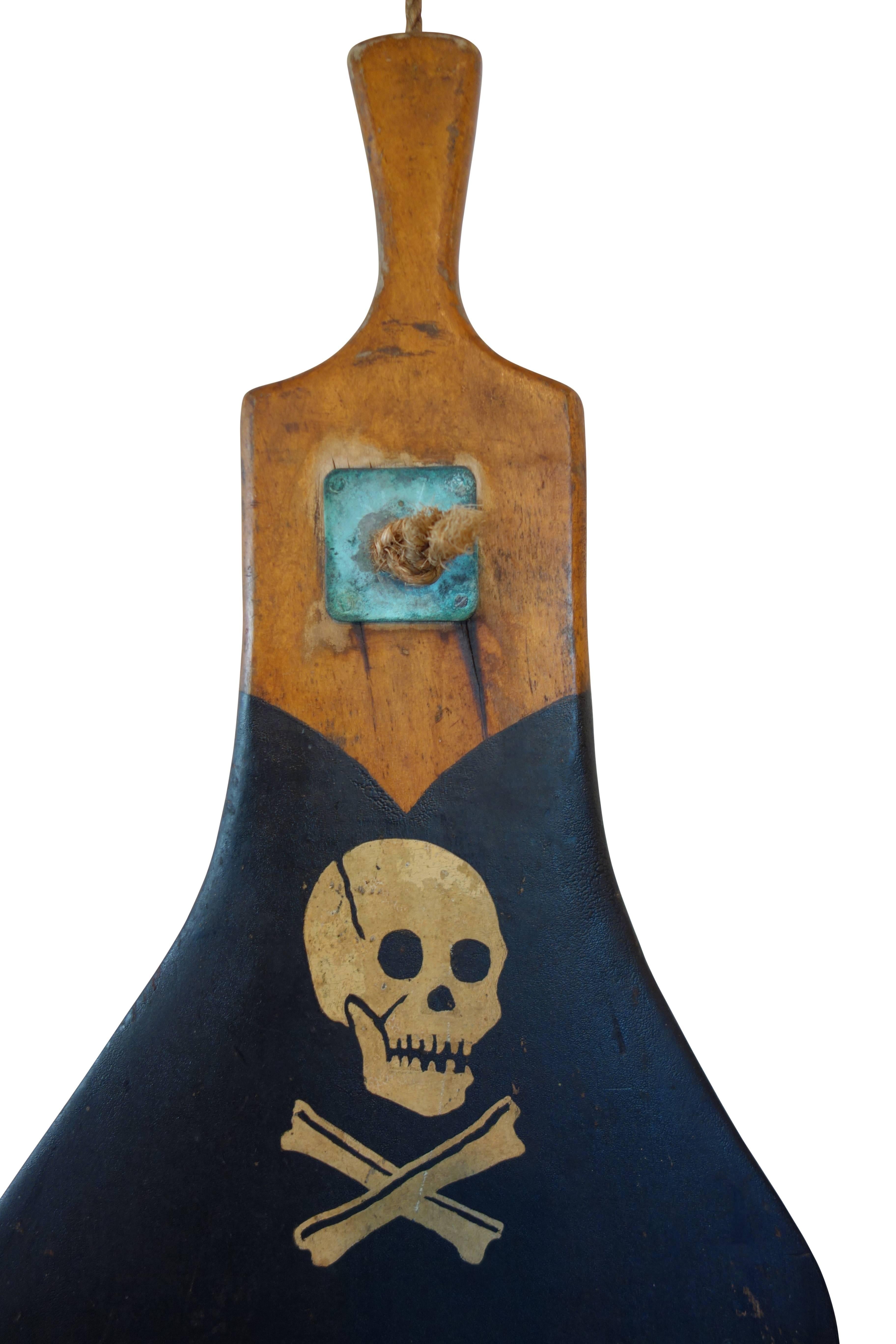 Pair of Boat Rudders with Hand-Painted Skull and Crossbones, circa 1930 In Good Condition In Seattle, WA