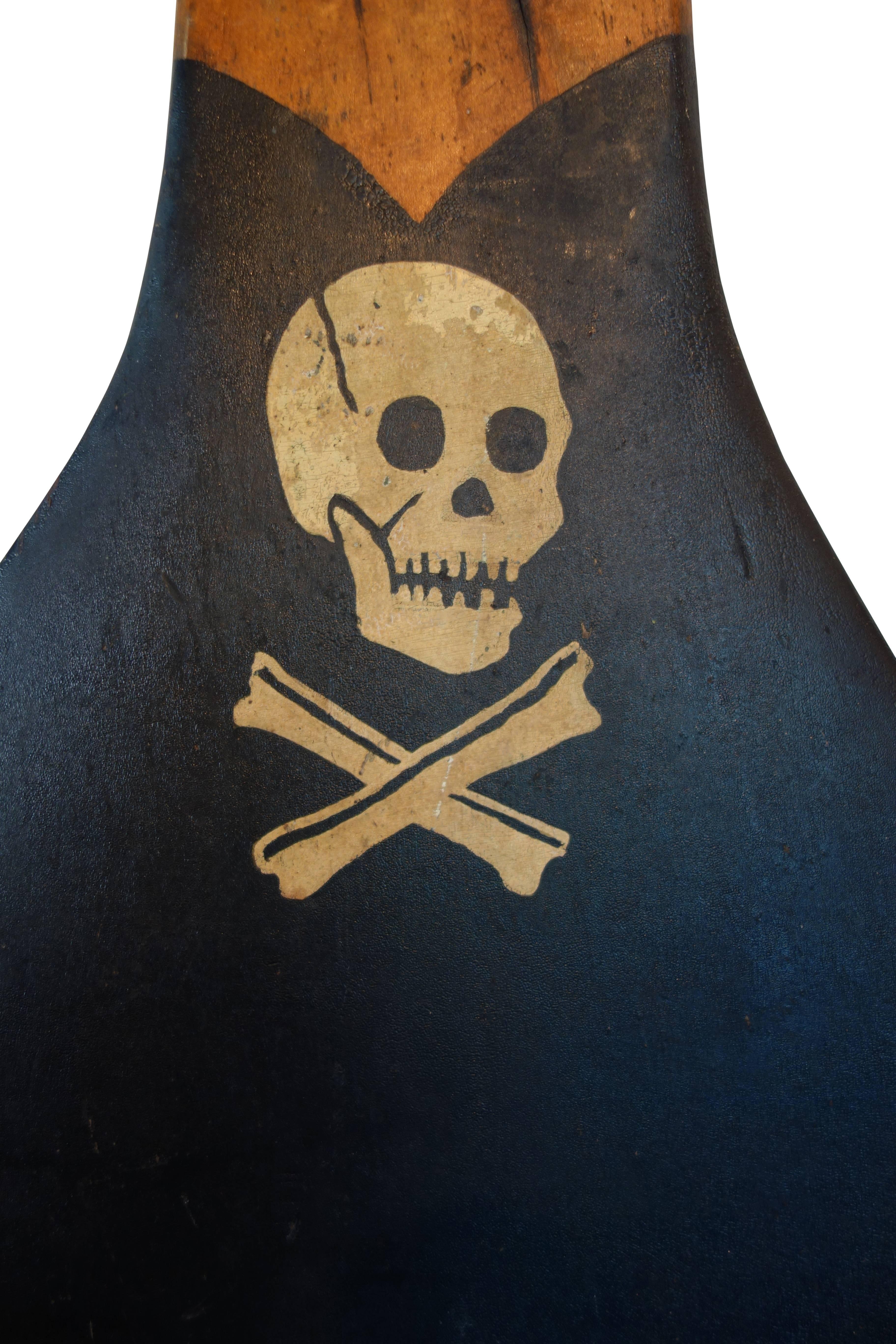 Pair of Boat Rudders with Hand-Painted Skull and Crossbones, circa 1930 1