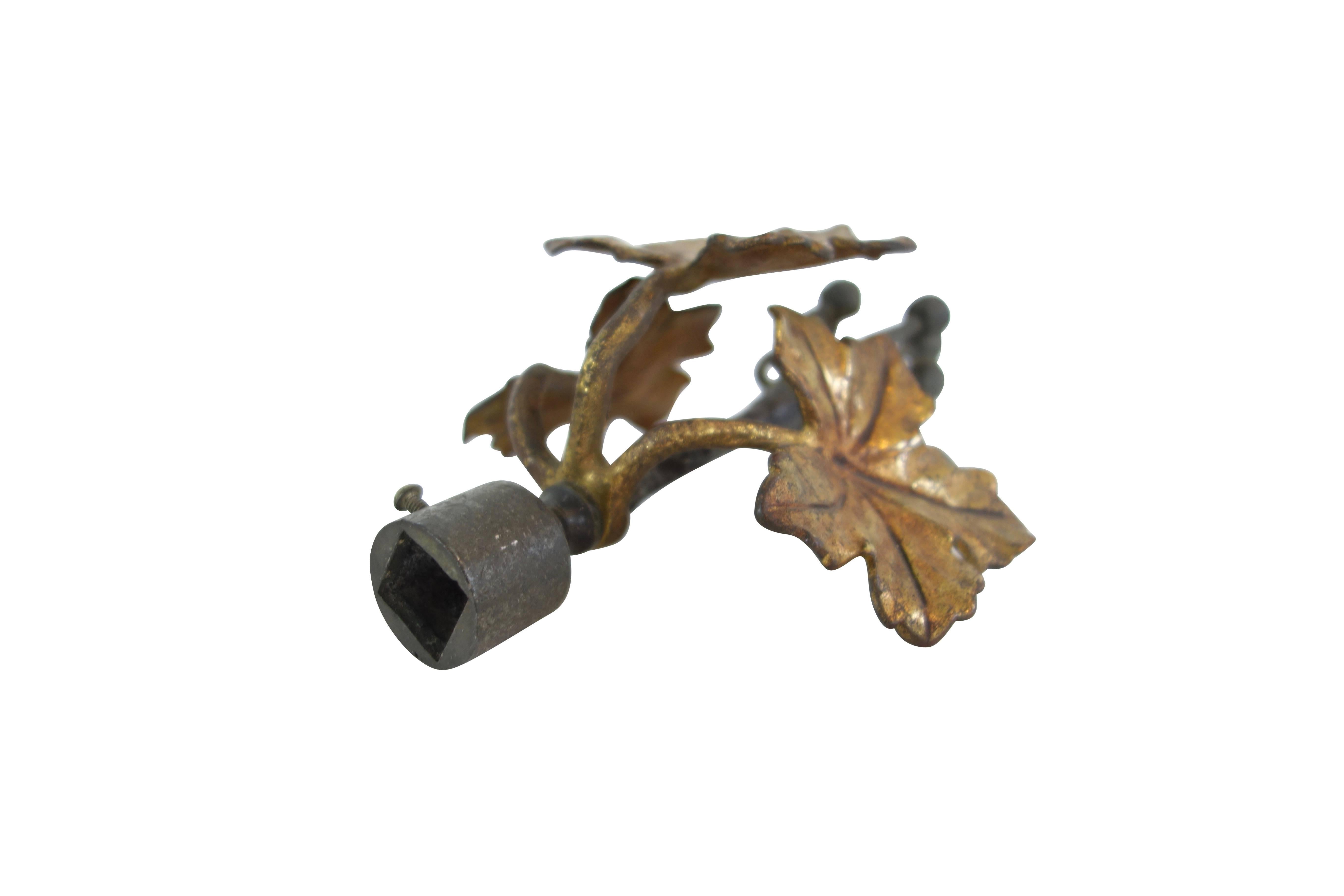 Set of Steel and Bronze Ivy Leaf Curtain Hardware 3