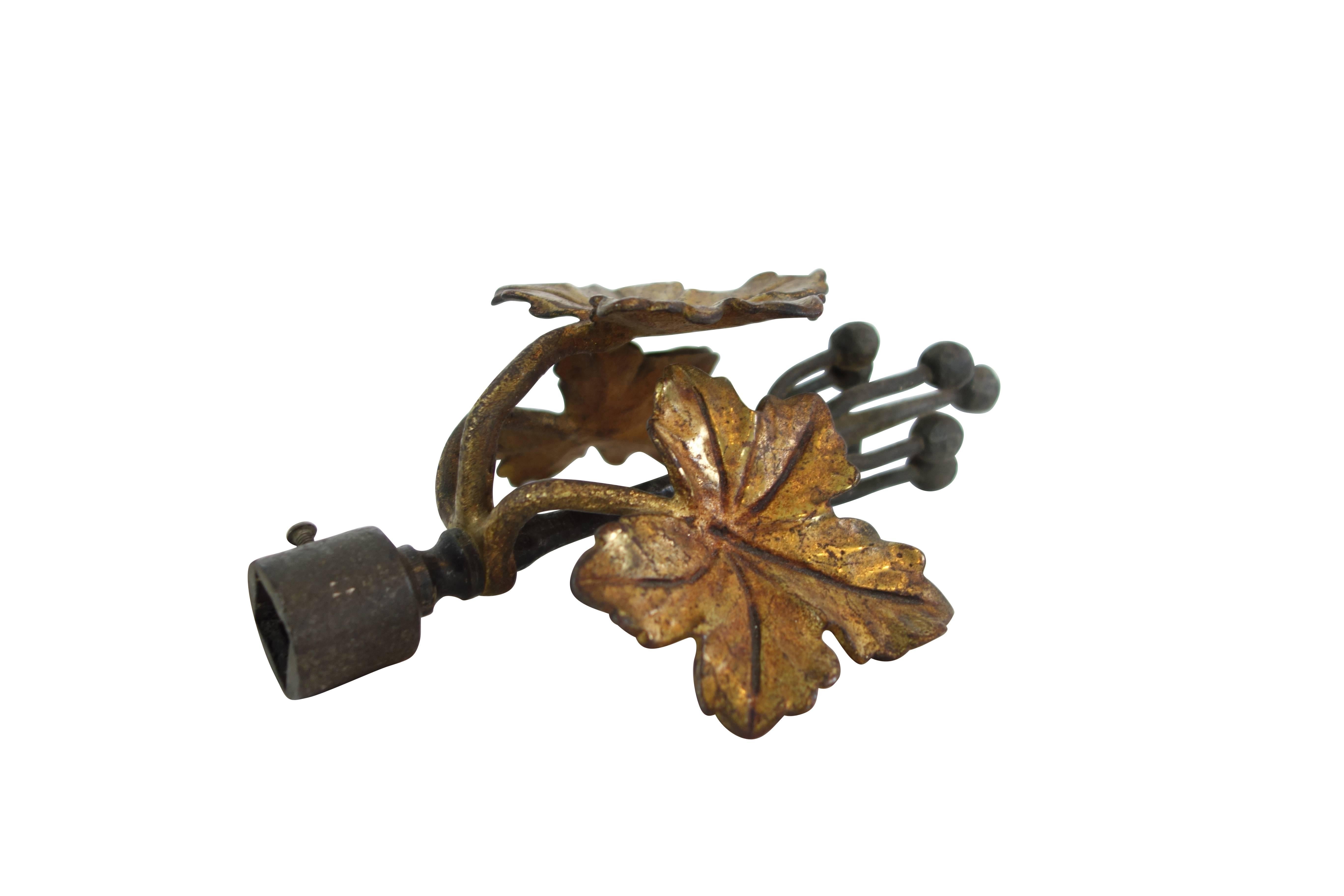 Set of Steel and Bronze Ivy Leaf Curtain Hardware 4