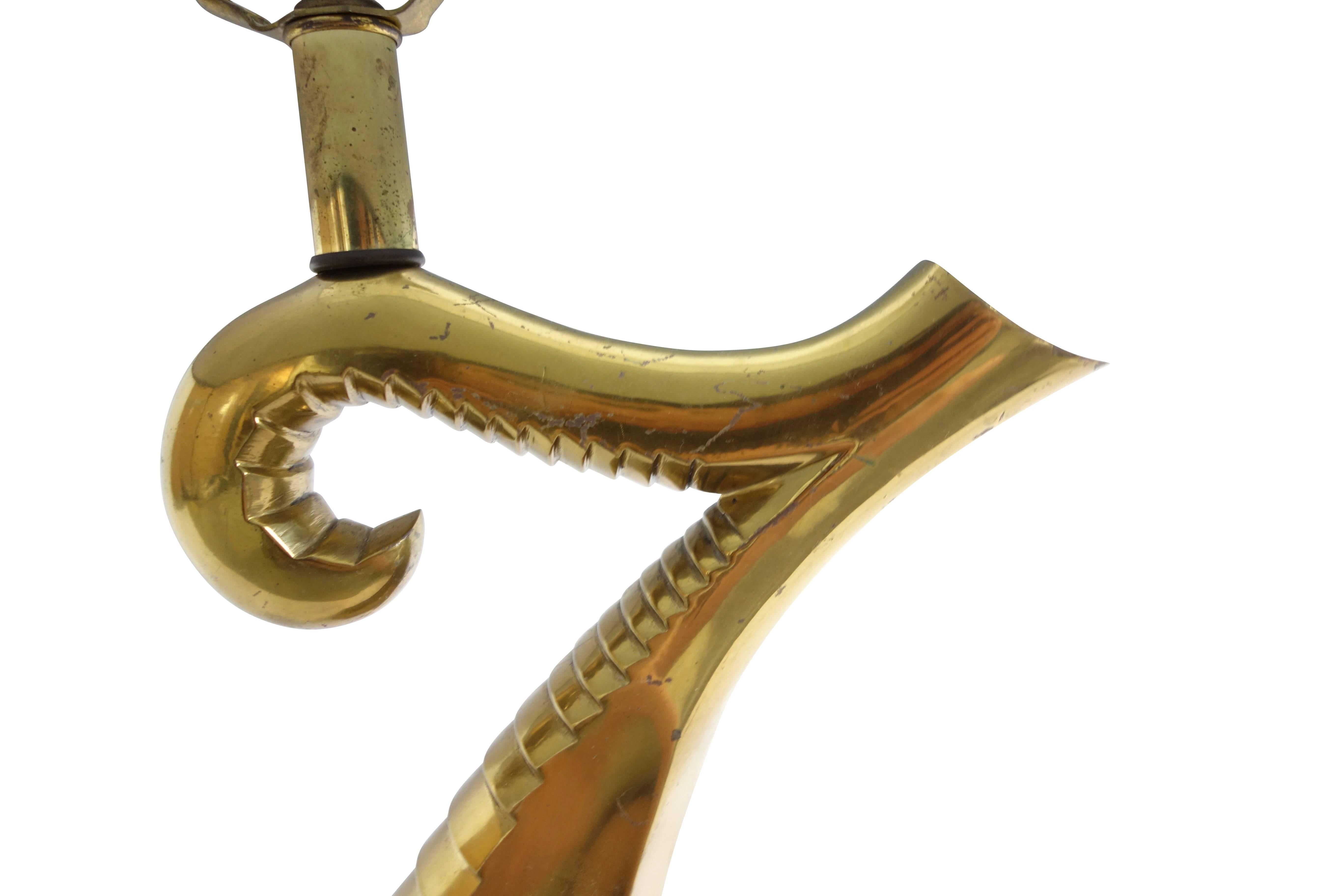 Brass Tentacle Table Lamp For Sale 1