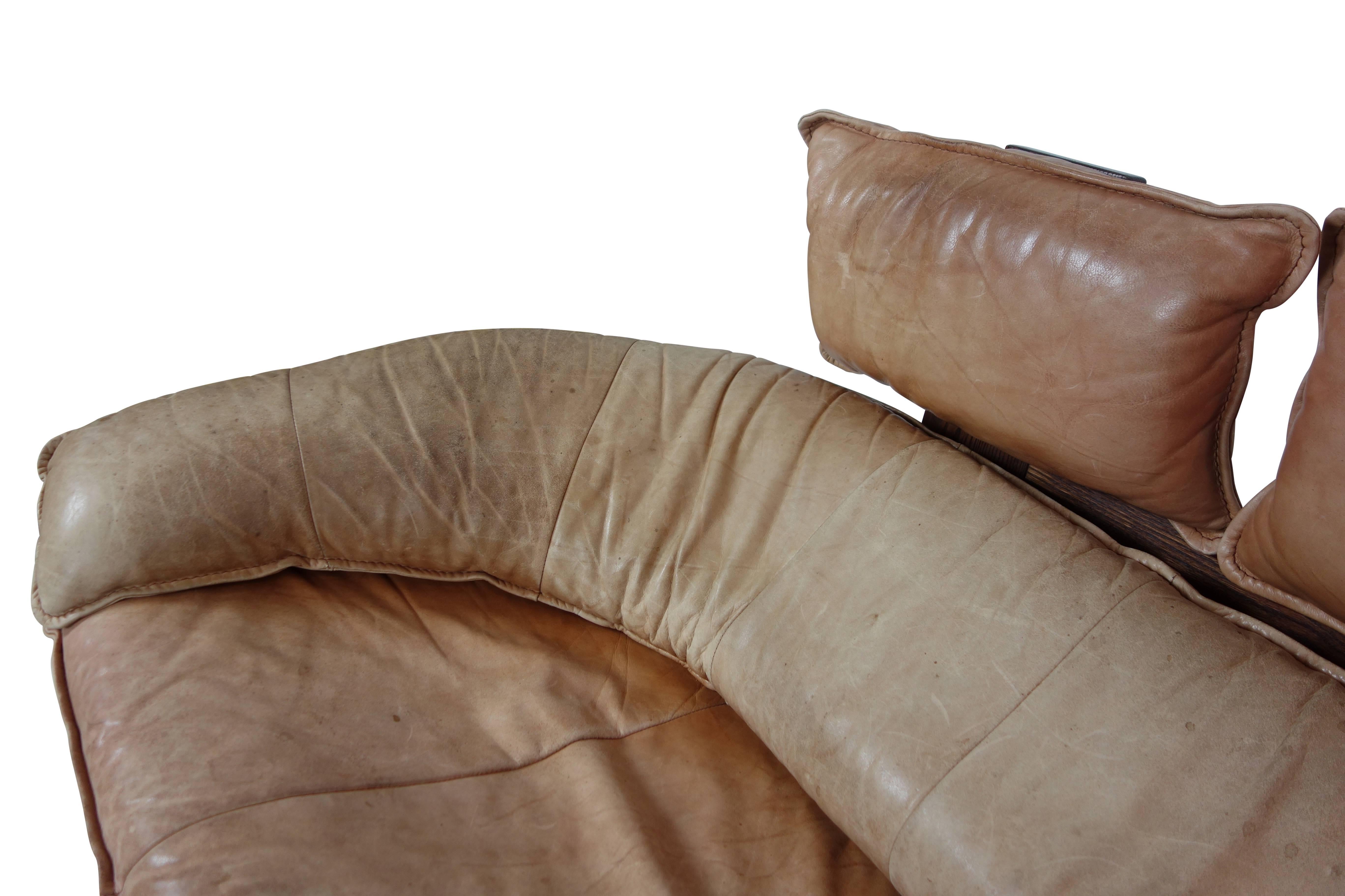 Midcentury Leather Sofa in the Style of Percival Lafer 1