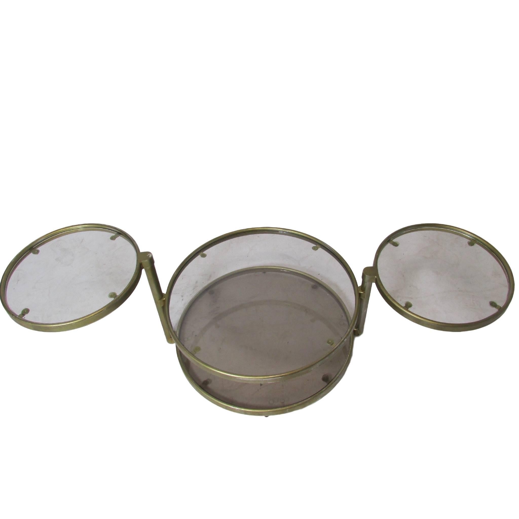 Mid-Century Modern Circular Four-Tiered Swivel Coffee Table