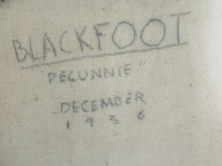 Blackfoot "Pecunnie" Native American Oil on Canvas by Don Clever at 1stDibs