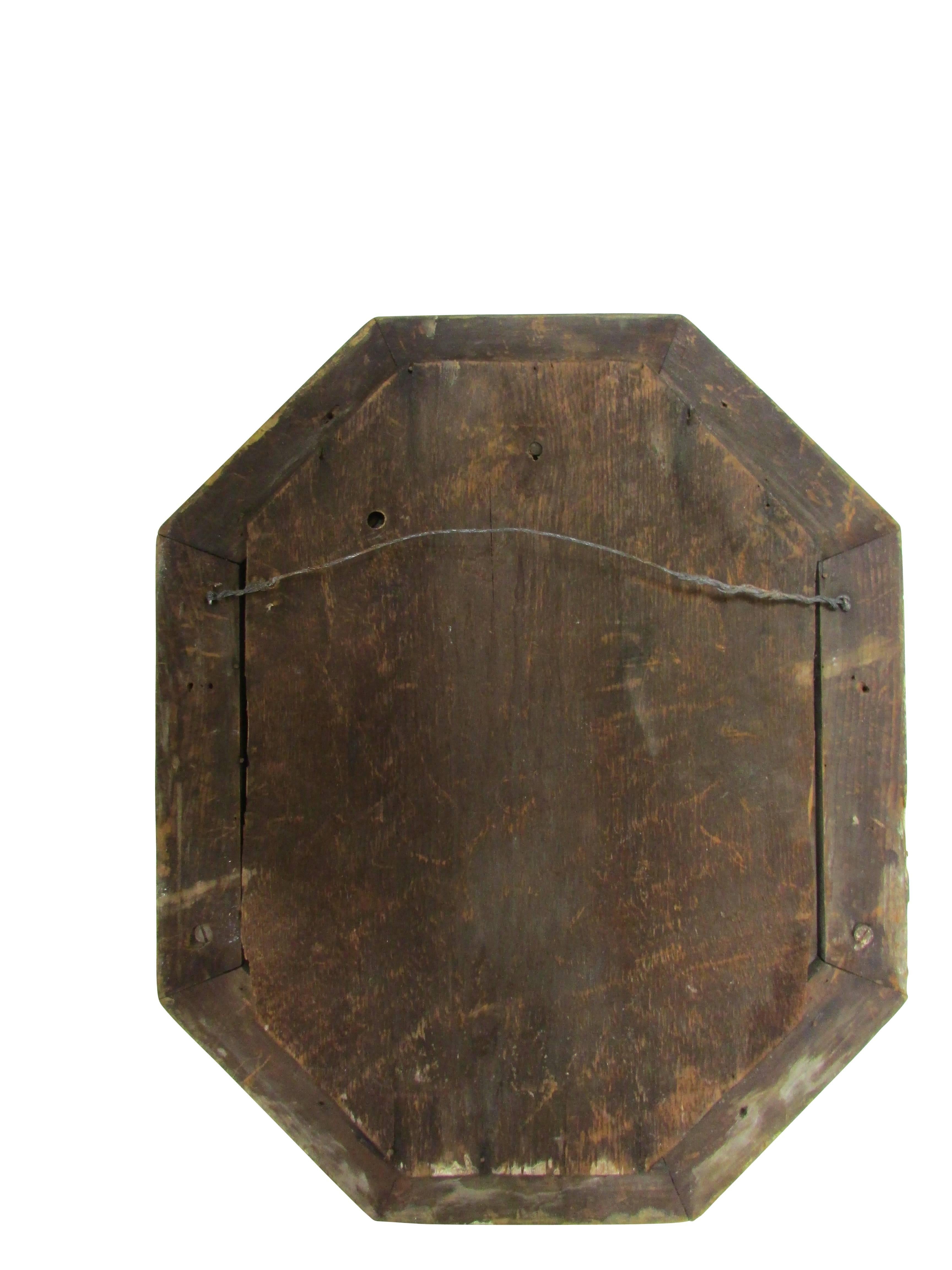 Early Gilt Octagonal Mirror with Towel Bar 2